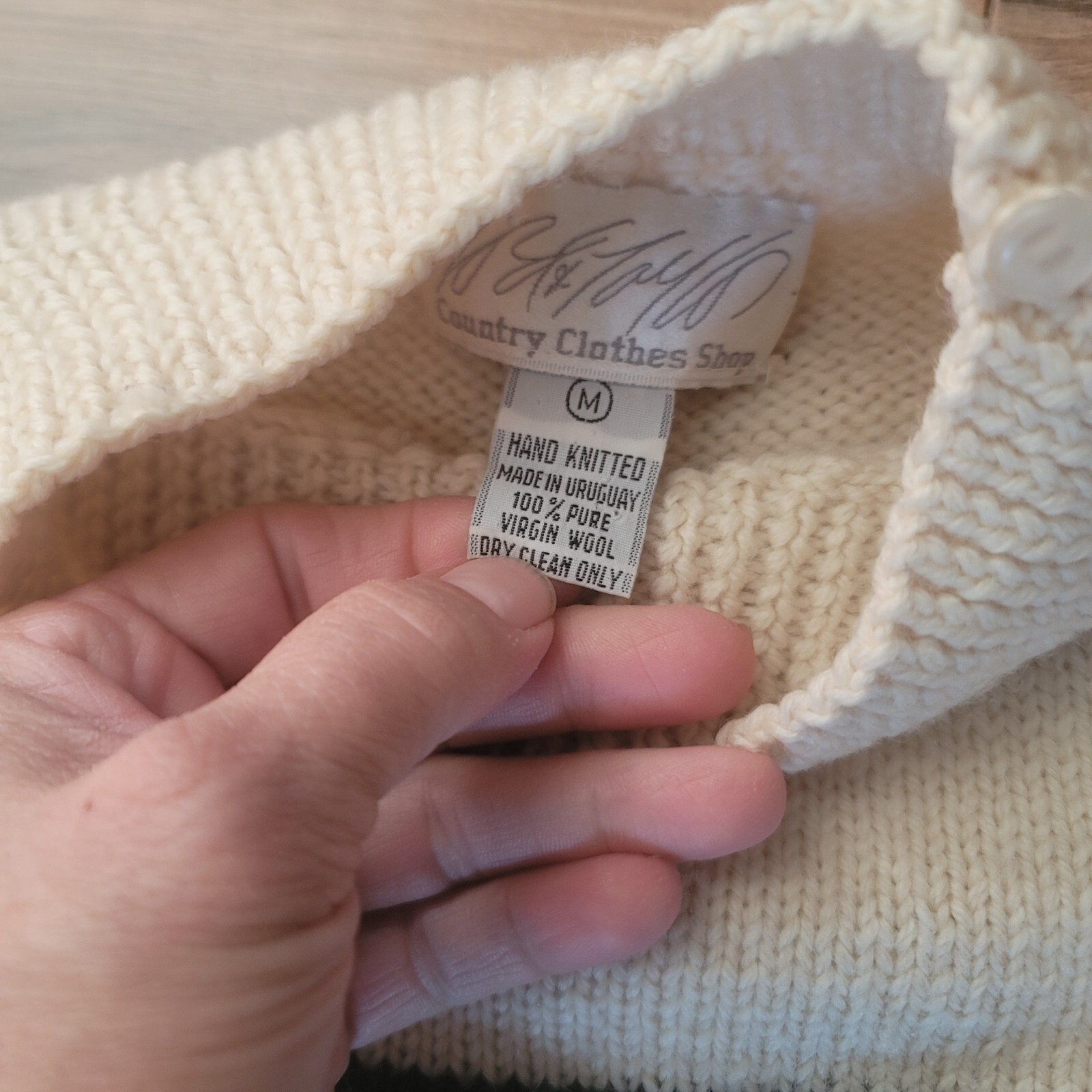 Vintage Lord & Taylor Country Clothes Shop Hand Knit 100% Pure Virgin Wool M