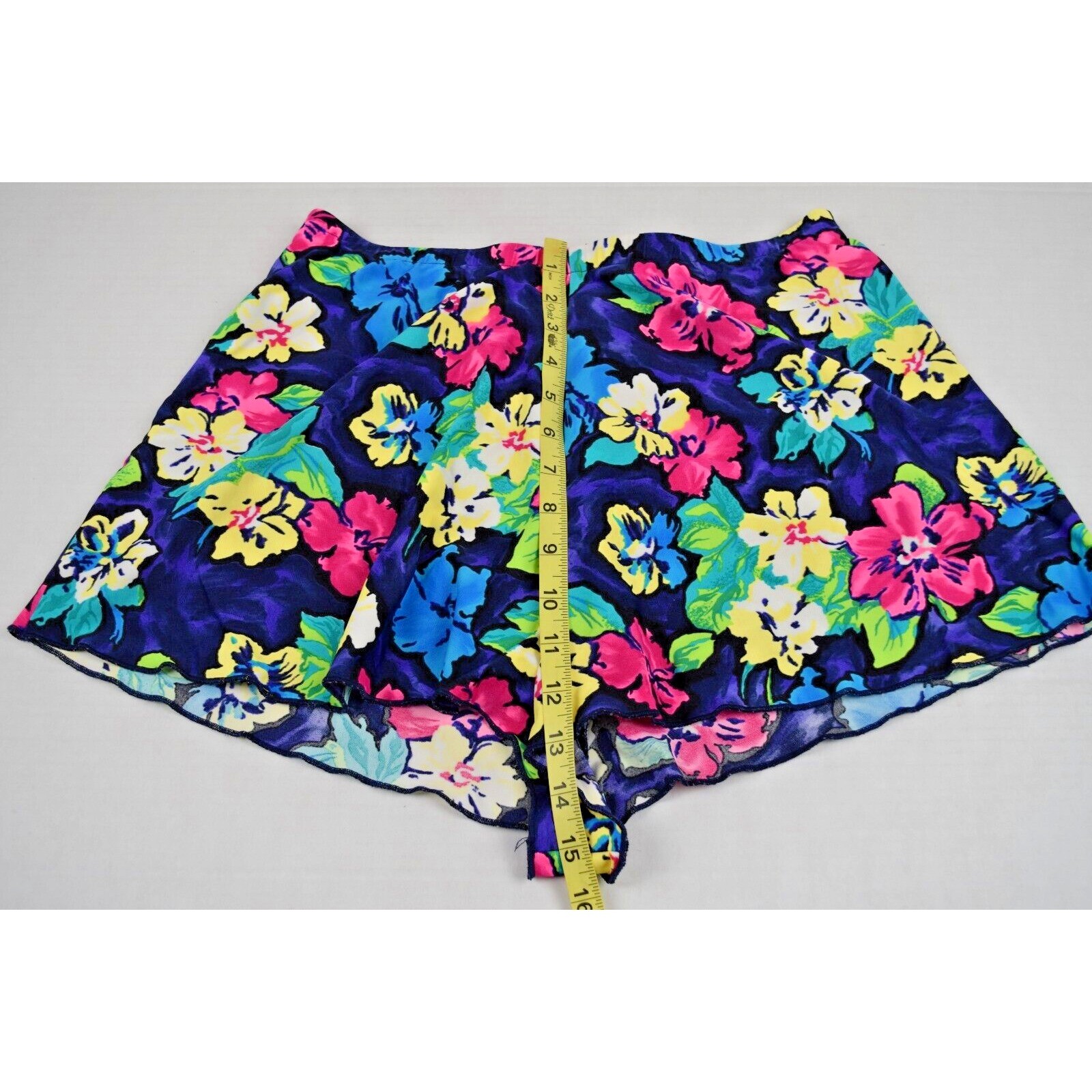 Vintage Bikini Swimsuit Anchor Club Size M/L 80s Vibrant Hawaiian Floral Silky