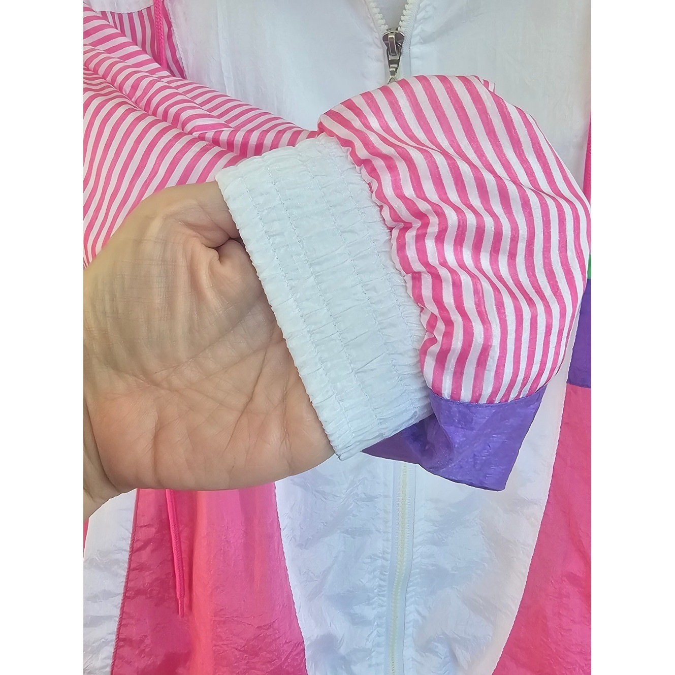 VTG 90s Windbreaker Track Suit Neon Womens Small Casual Isle Nylon