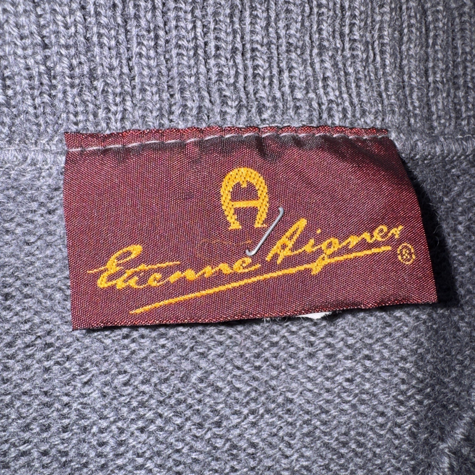 Vintage 70s ETIENNE AIGNER Womens M Wool Sweater Union Tag USA Made Cable Knit