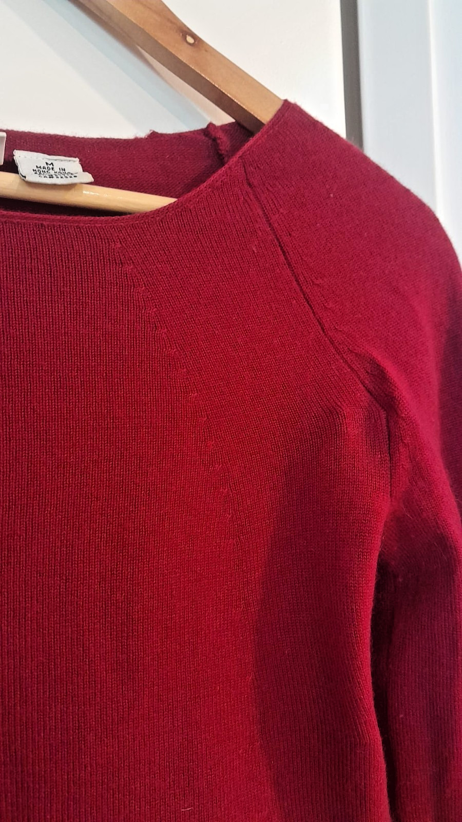 Armani Exchange Women’s Red Stretch Blouse – Wool Spandex Blend – Medium Size