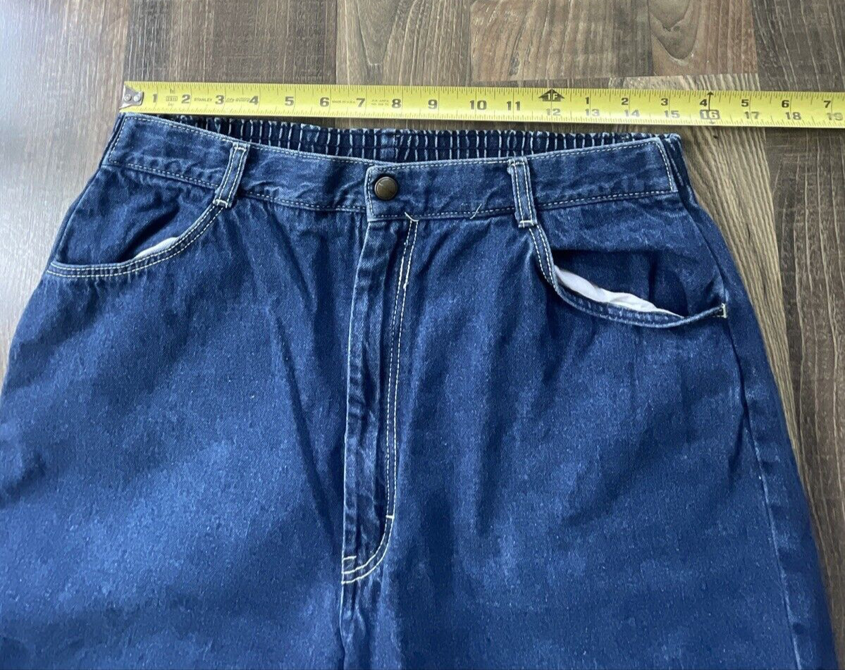 Pizzazz New York Paris Blue Jeans Elastic Waist Talon 42 Zipper size W30 L28.5
