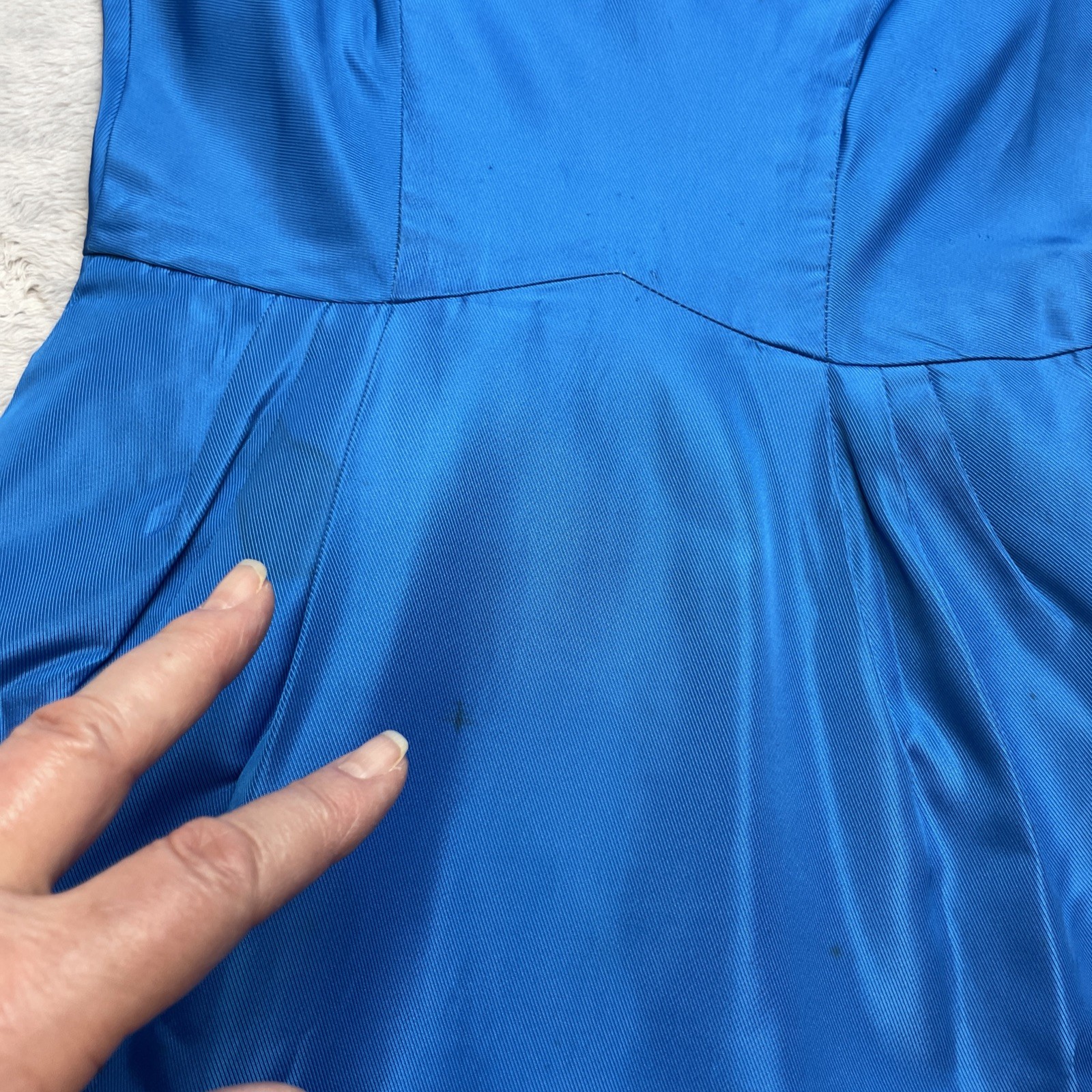 Vtg 50s Lorrie Deb San Francisco Dress Size 5 Turquoise Cocktail Overskirt 60s