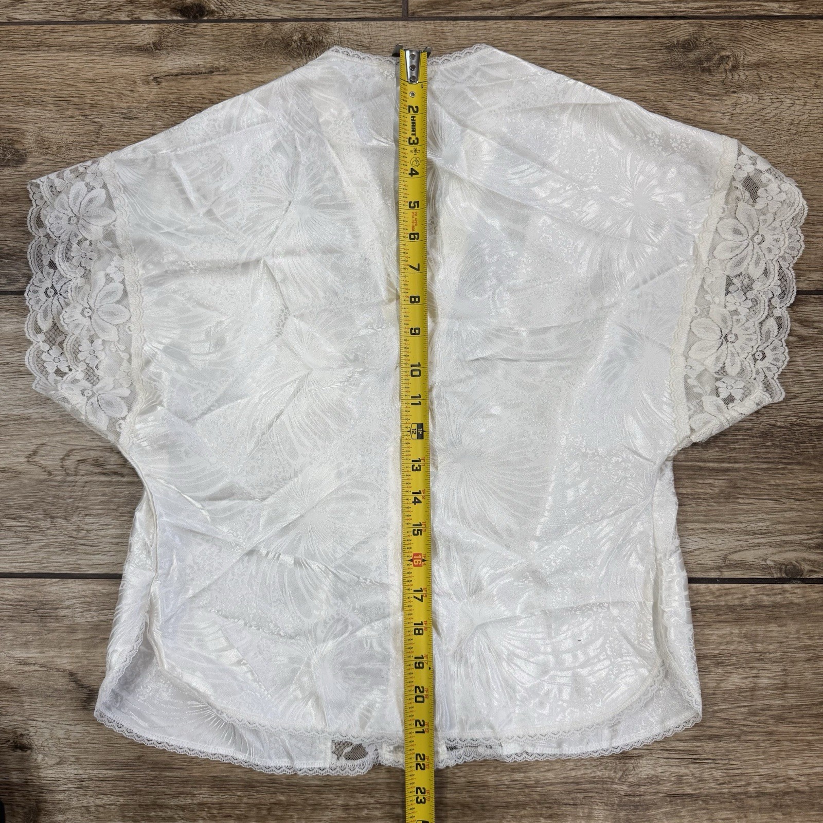 Vintage Lily Of France Sleepwear cream Silk Lace Pajama Top Pants Set