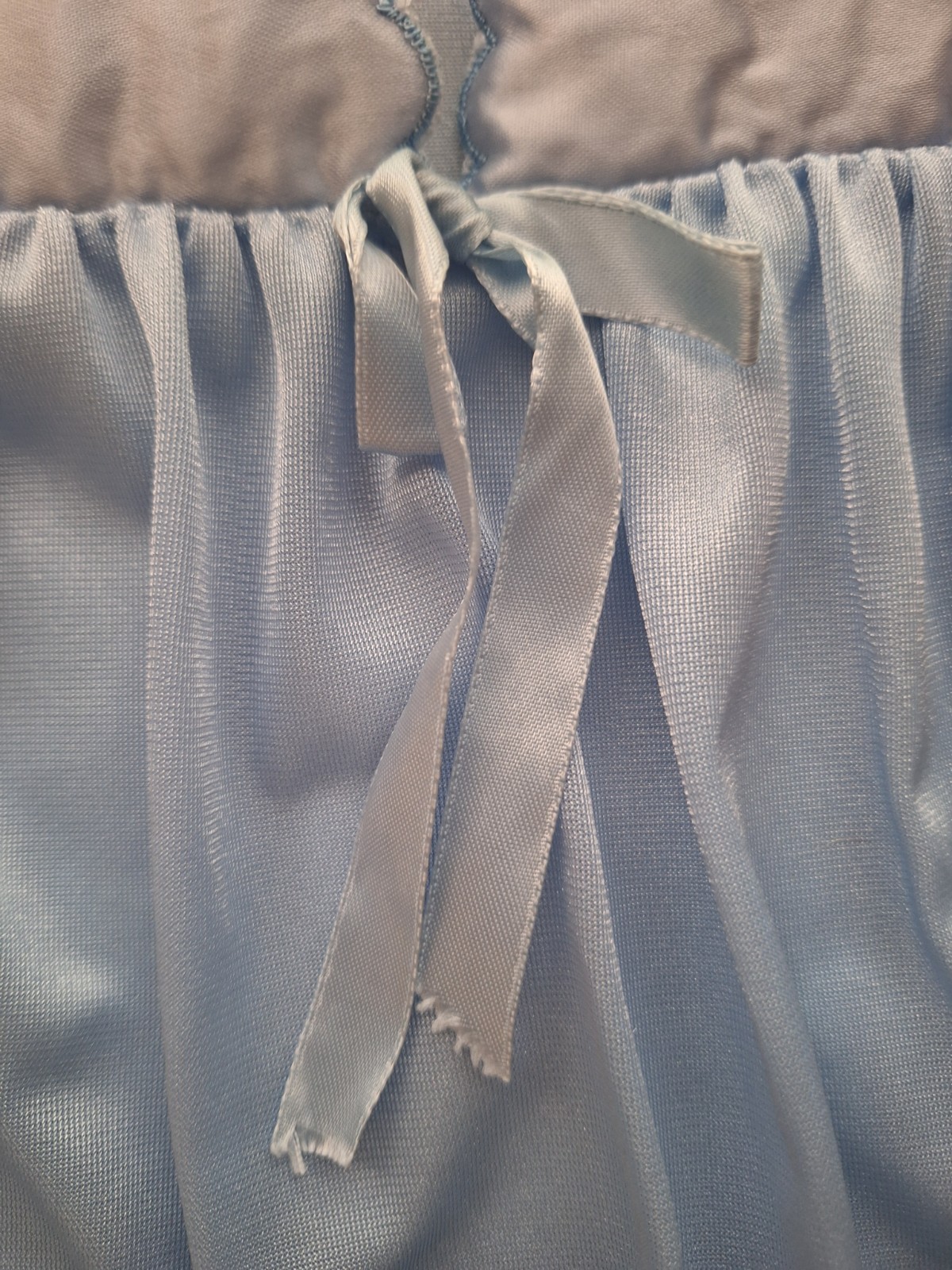 VTG Paramount Underwear Co Nylon Nightgown M Blue Lace&Floral Details Coquette
