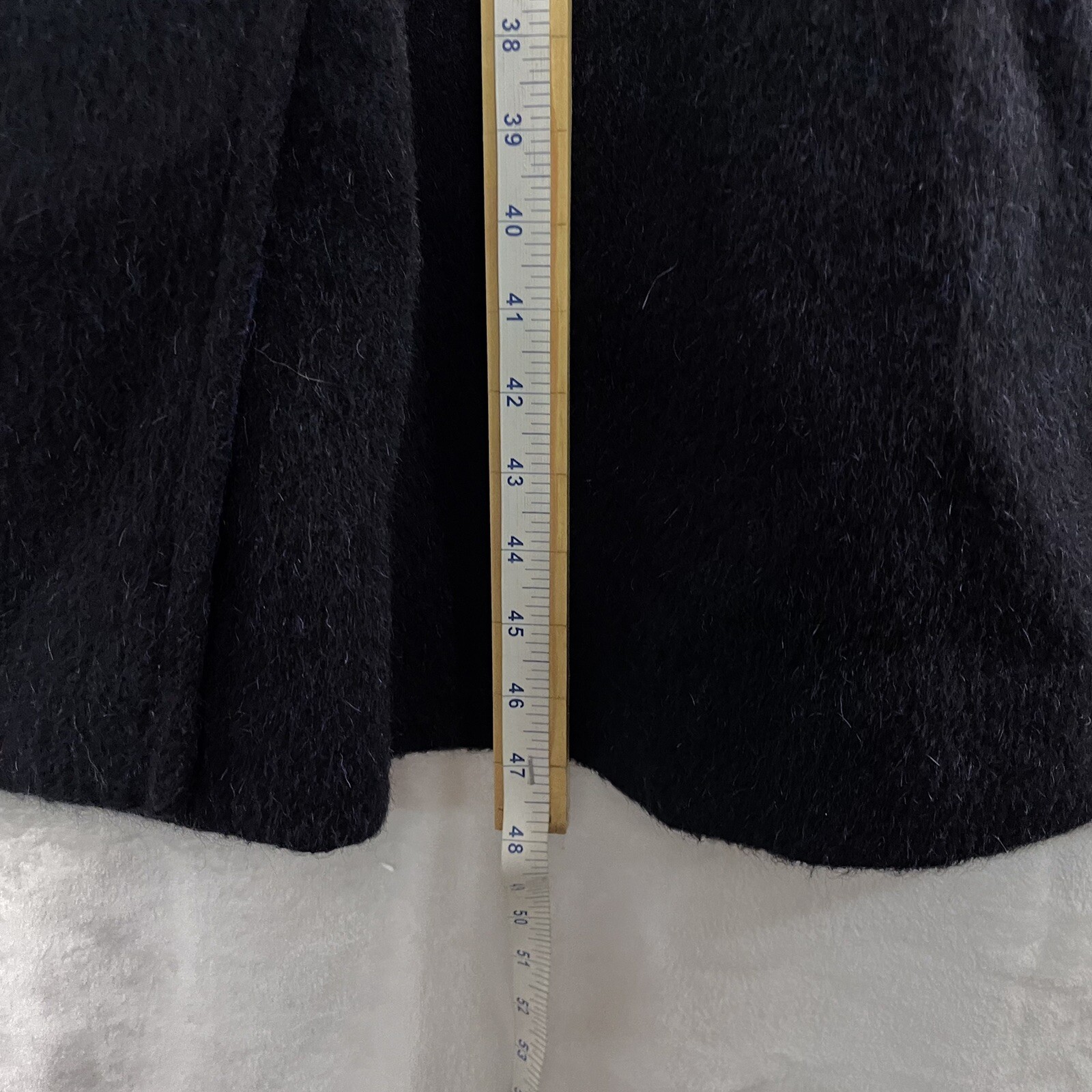Vintage Jimmy Hourihan of Dublin Ireland Alpaca Wool Coat Maxi Duster Black Blue