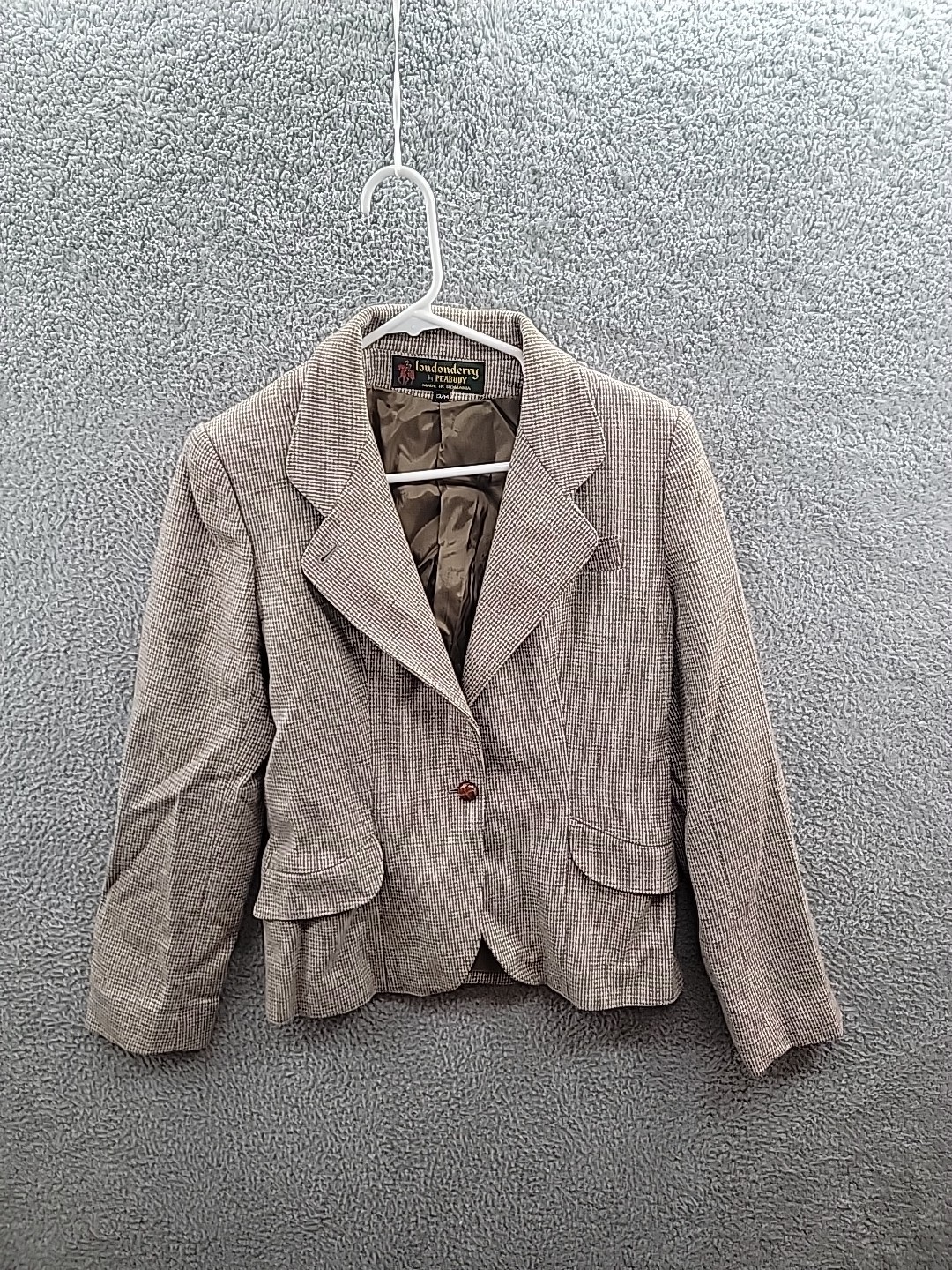 Peabody Londonderry Women Wool Vintage Jacket Blazer Coat 13/14 Brown Academia