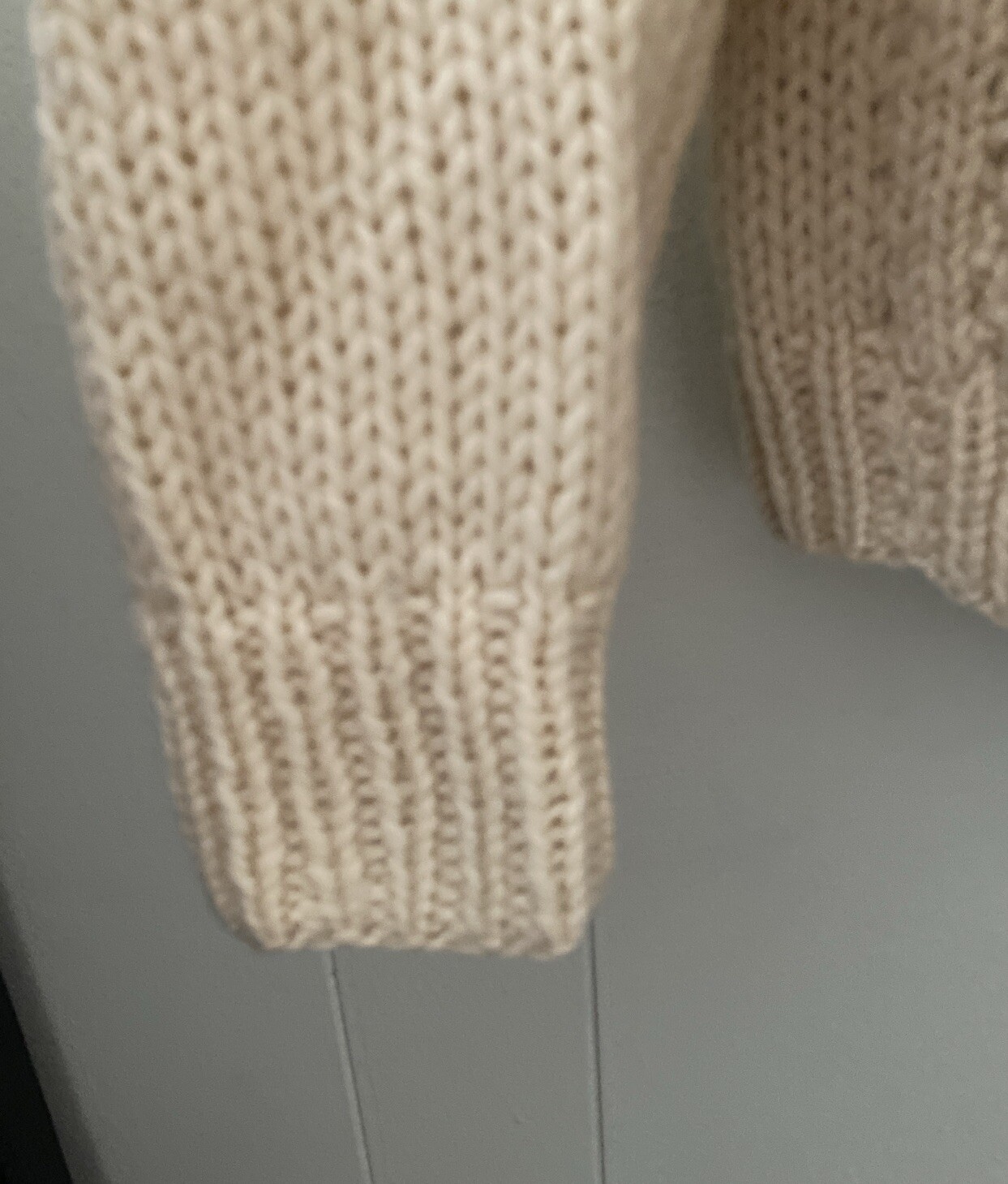 Vintage Stix Baer Fuller 100% Wool Chunky Cable Knit Sweater Cream Sz M Italy