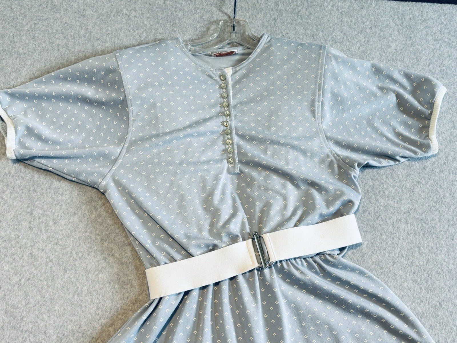 Vintage 80’s AMY-DEB Women’s Geometric Blue Lightweight Elastic Waist Belt