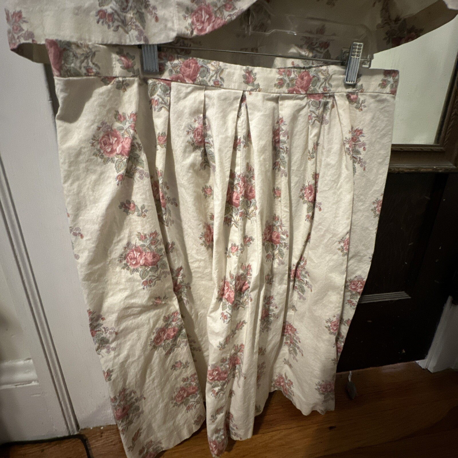 Vintage Skirt & Blazer Set 1X 14/16 Cream Floral Cottagecore Retro Feminine
