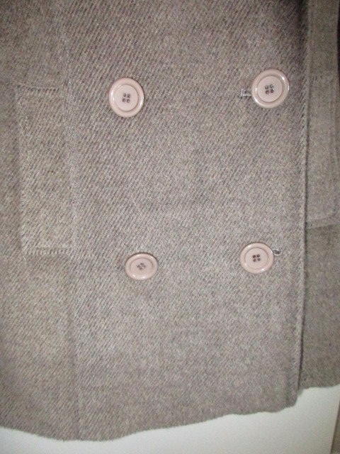 ALPACA SUPERFINE BROWN BUTTON UP COAT Condor Tips Women’s Small Medium Maglia