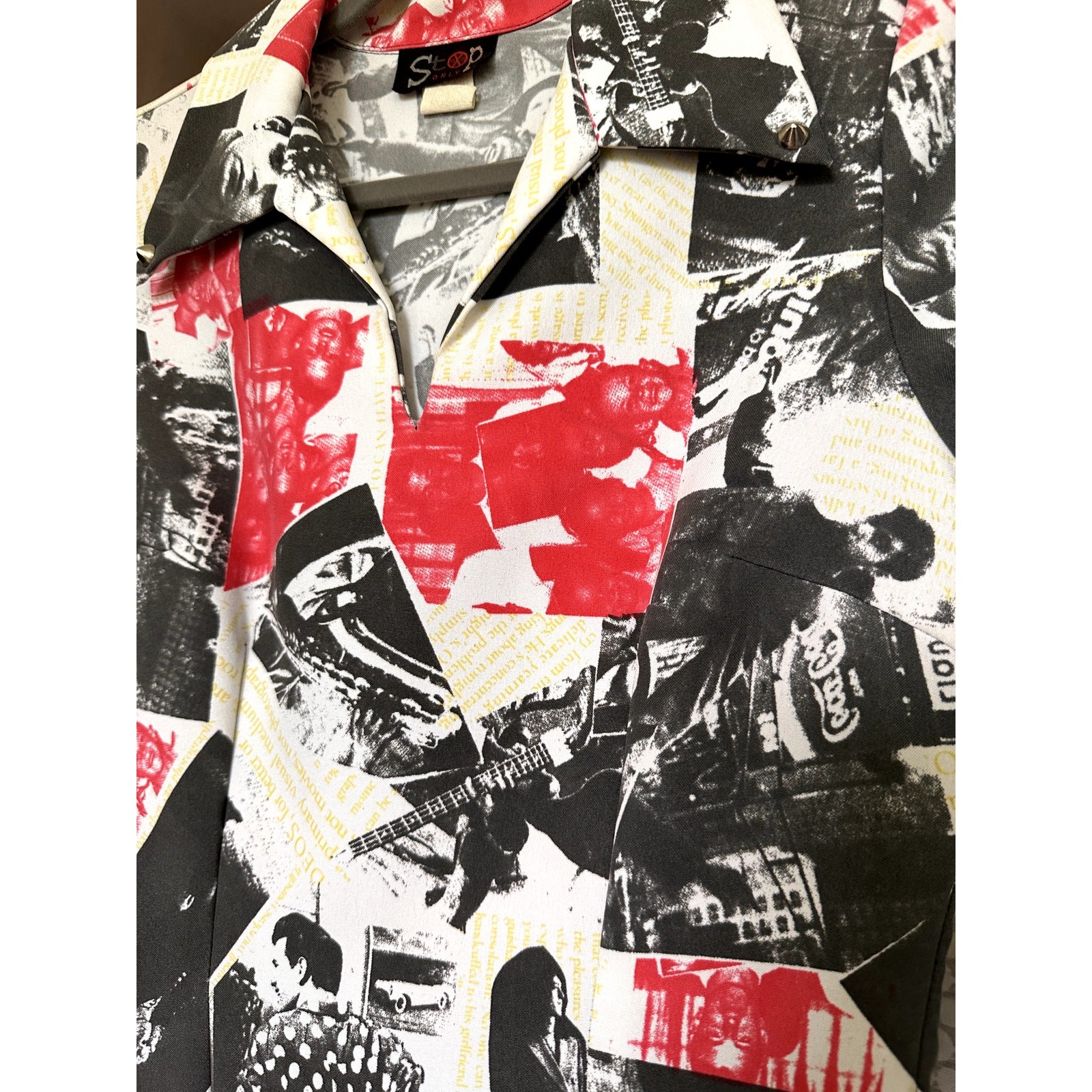 Vintage Rare Archival 80s Stop Only Beatles Pop Culture Media Collage Mini Dress