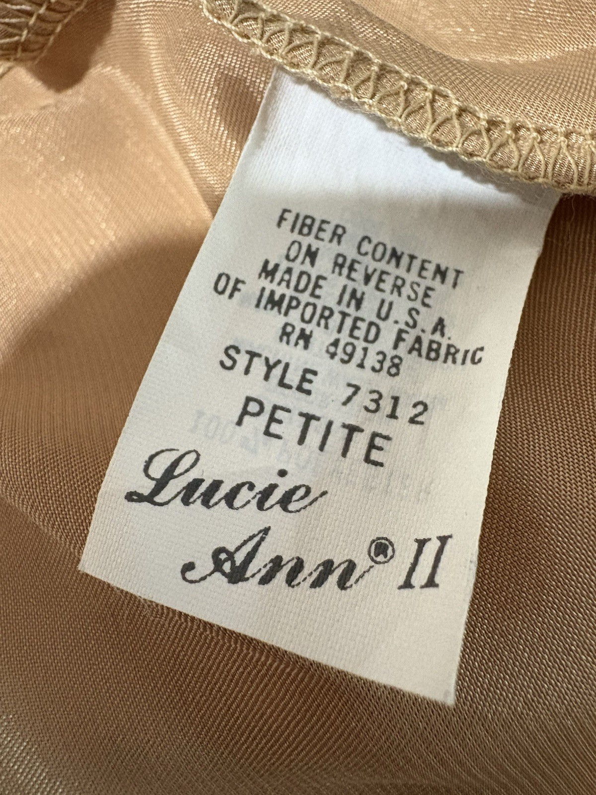 VTG Lucie Anne Panties & TANK 2XS French Cut Gold High Waisted USA B-32 W-28