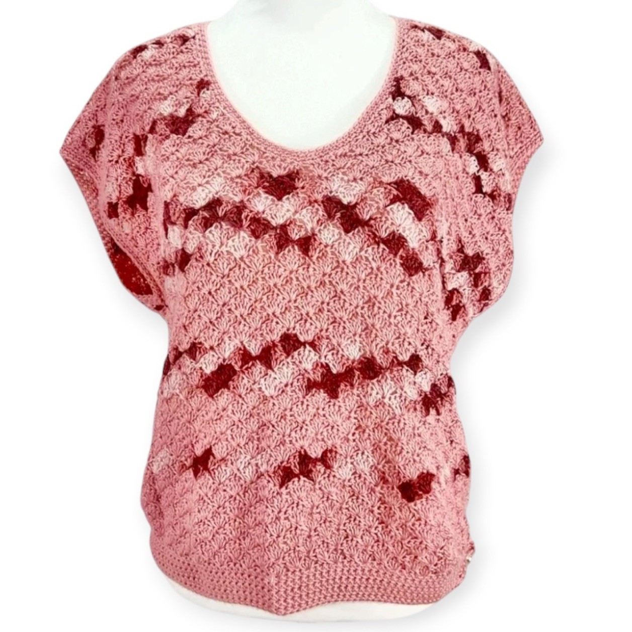 VTG CROCHET CARDIGAN SWEATER SHELL MERMAID FAIRY PREPPY WHIMSICAL FLAPPER MOD