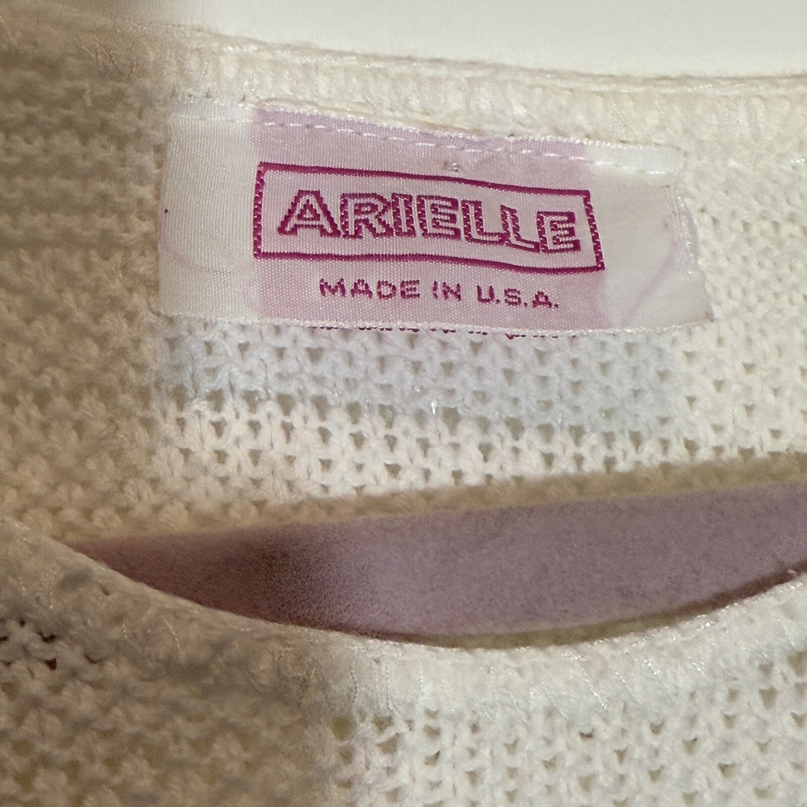 Vintage 70s Arielle Shortsleeve Cotton Open-knit Sweater