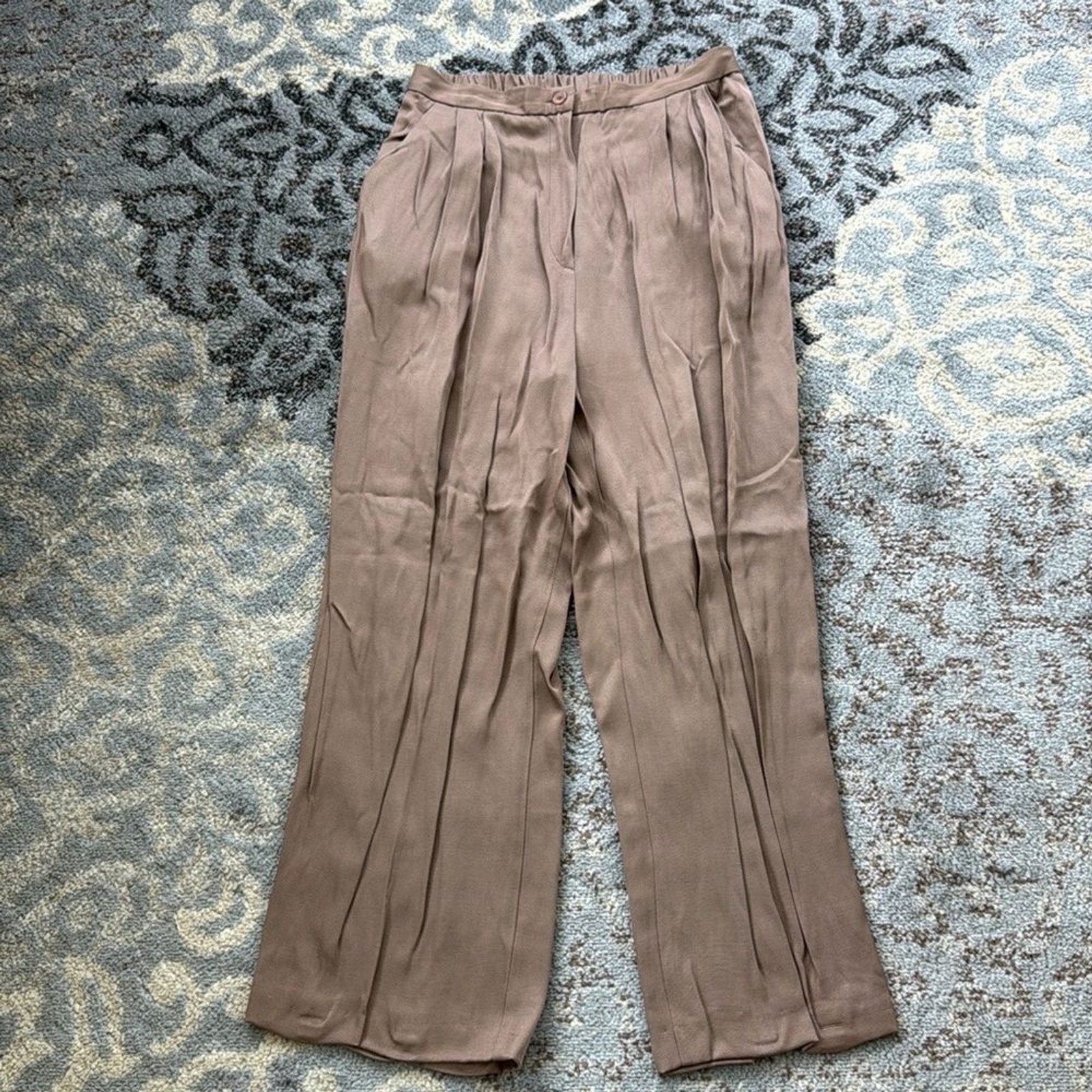 Vintage Studio I Pleated Dress Pants Brown 12
