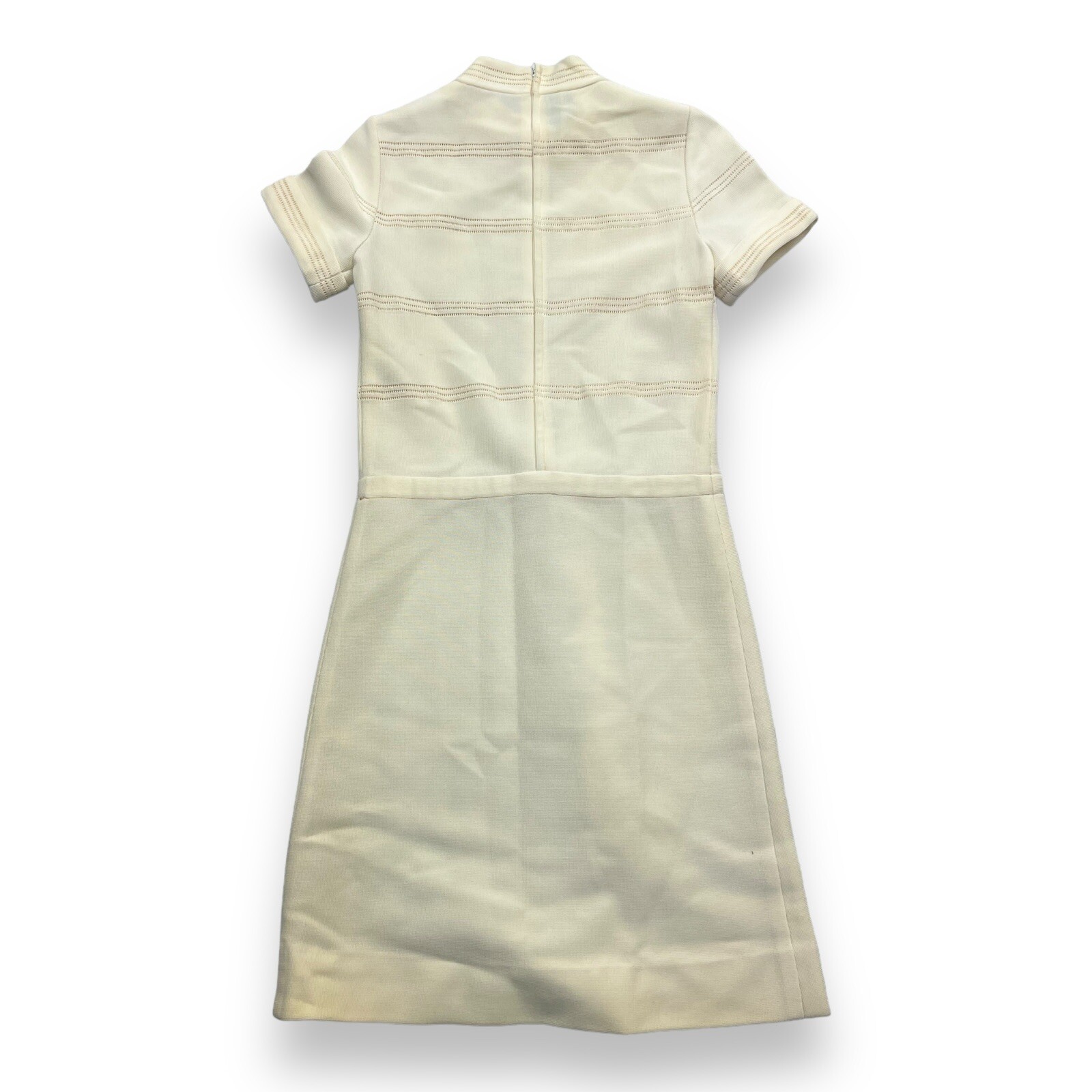 Vintage 60s Gino Paoli Made In Italy Acetate Dress Tassle 8 White