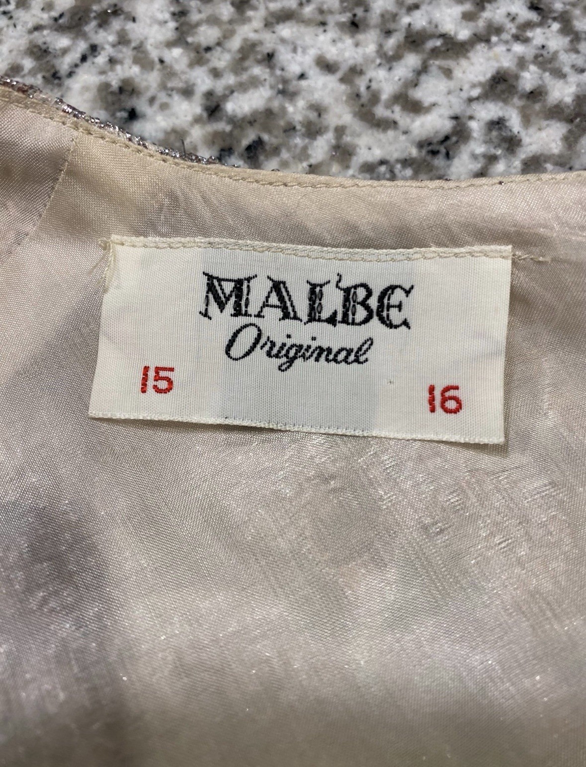 Vintage Malbe Original Rose Gold Metallic Brocade Sleeveless Top Size 15/16 (L)