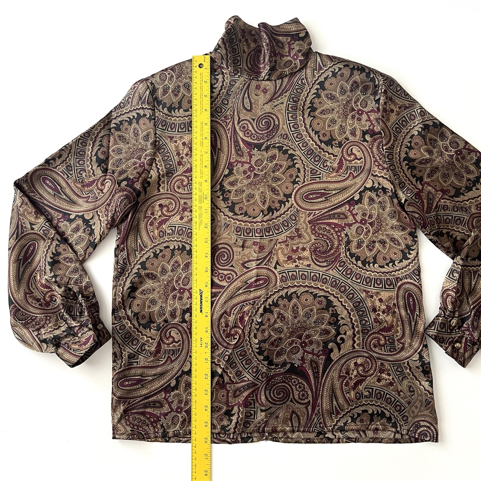 Vintage Haberdashery is Personal Top Size 10 Paisley Blouse Shoulder Pads EUC