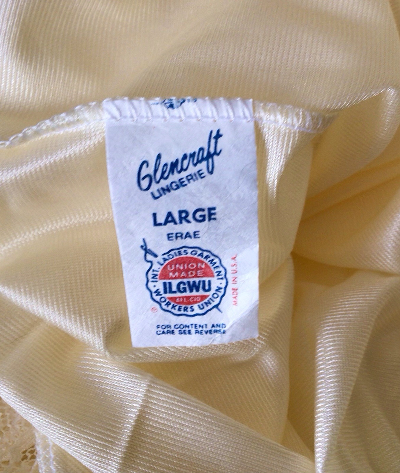 Vintage NOS Glencraft Light Orange Short Nylon Nightgown Sz Large