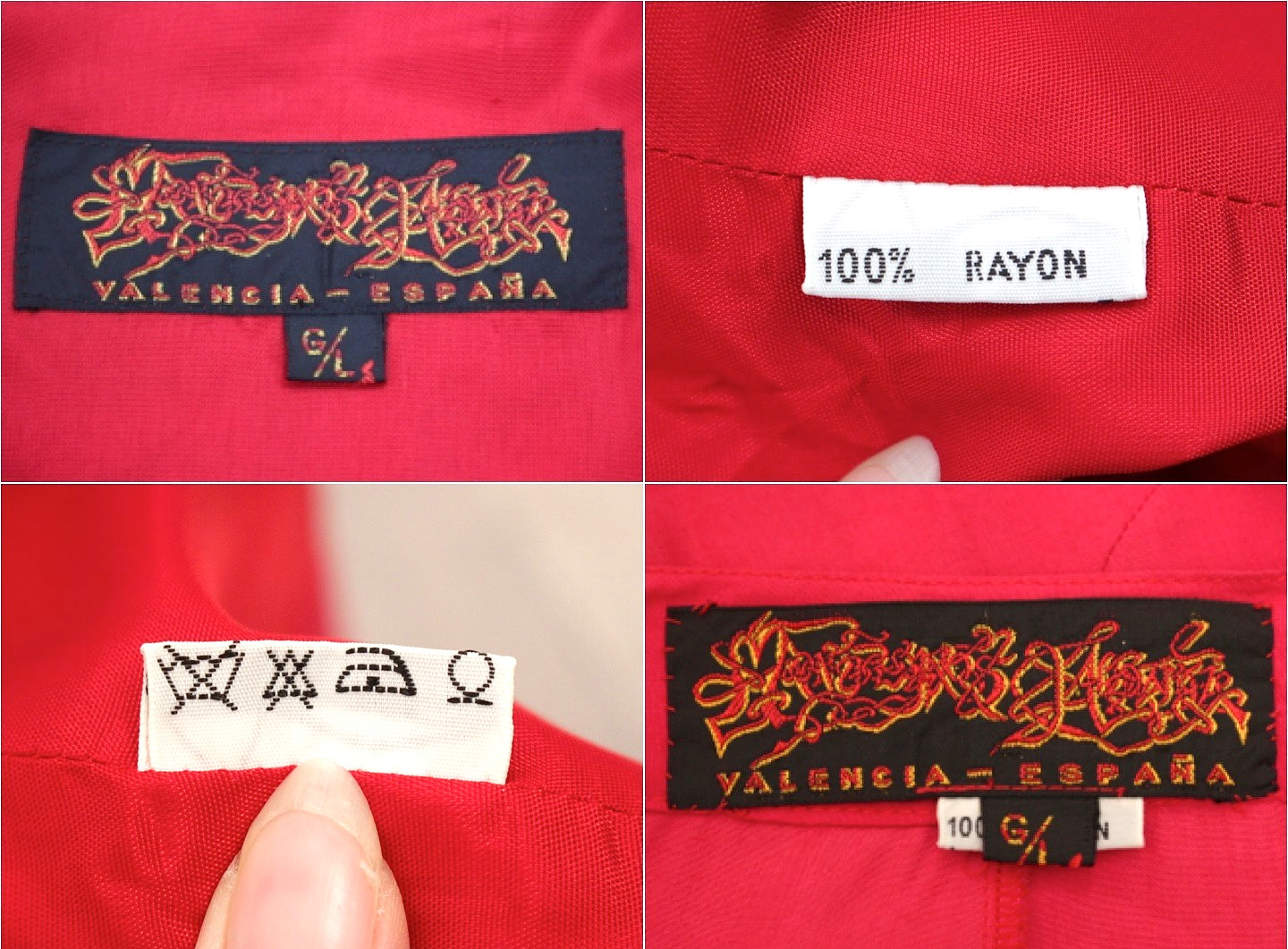 VTG Womens 90s 2 Pc Coral Red Embroidered Rayon Top & Skirt Dress Set XS/S 1990s