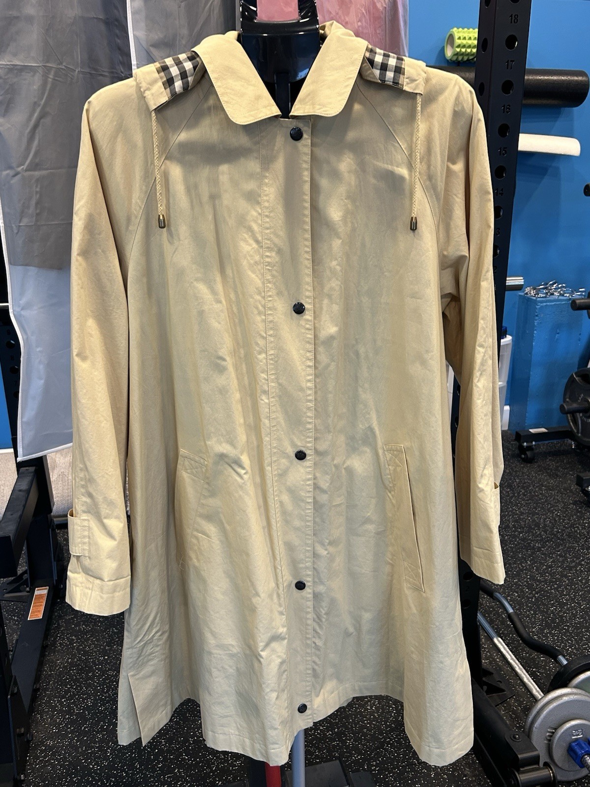 Vintage Burberry Women’s Medium Trench Rain Coat with Removable Hood