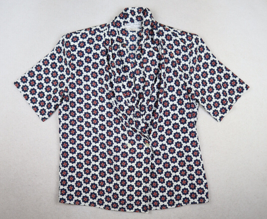 Vintage Women’s Top Size 6P Anna Kriste Short Sleeve Silky Textured Blouse