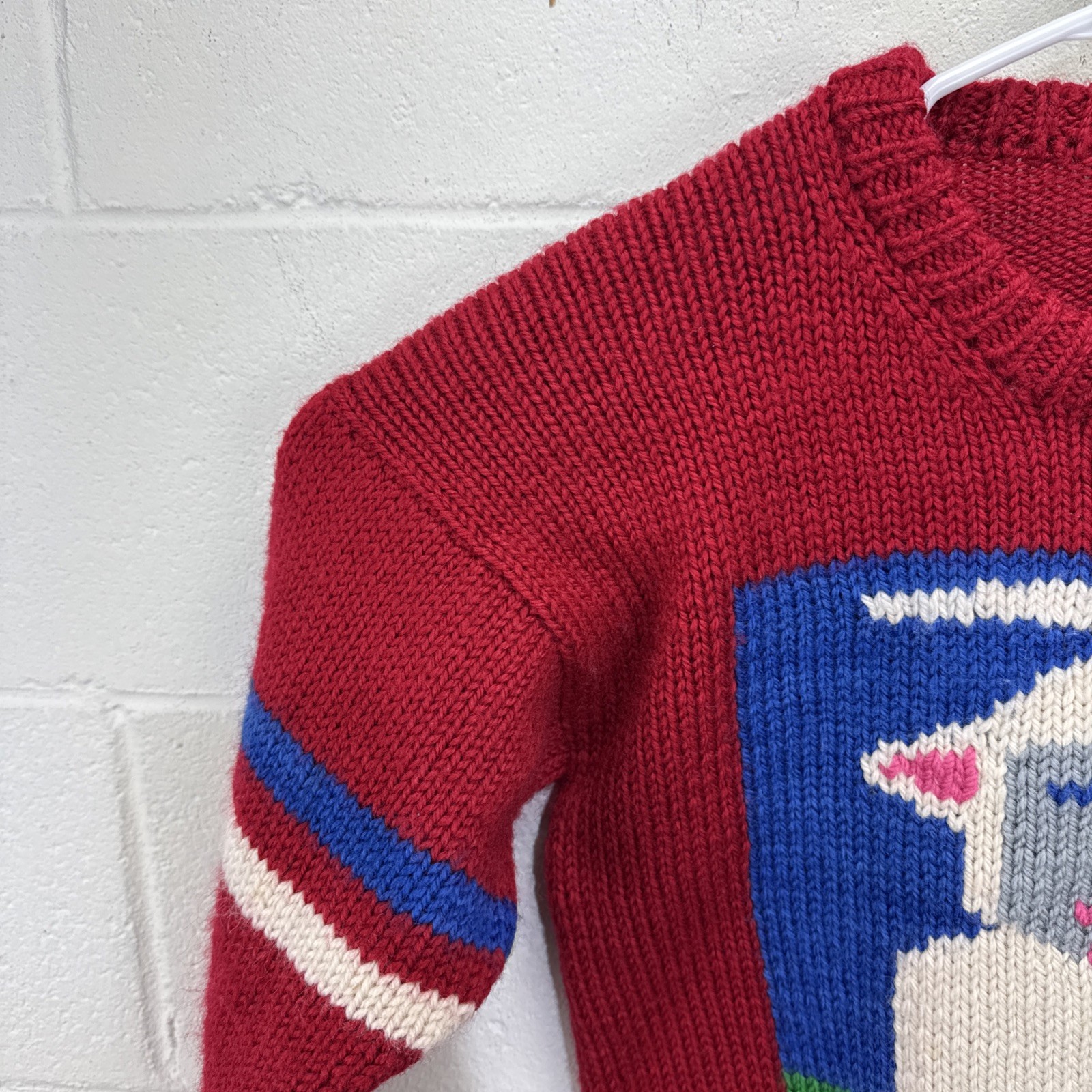 Vintage BABO 100% Wool Sweater Sheep Graphic Hand Crafted New Zealand Sz S