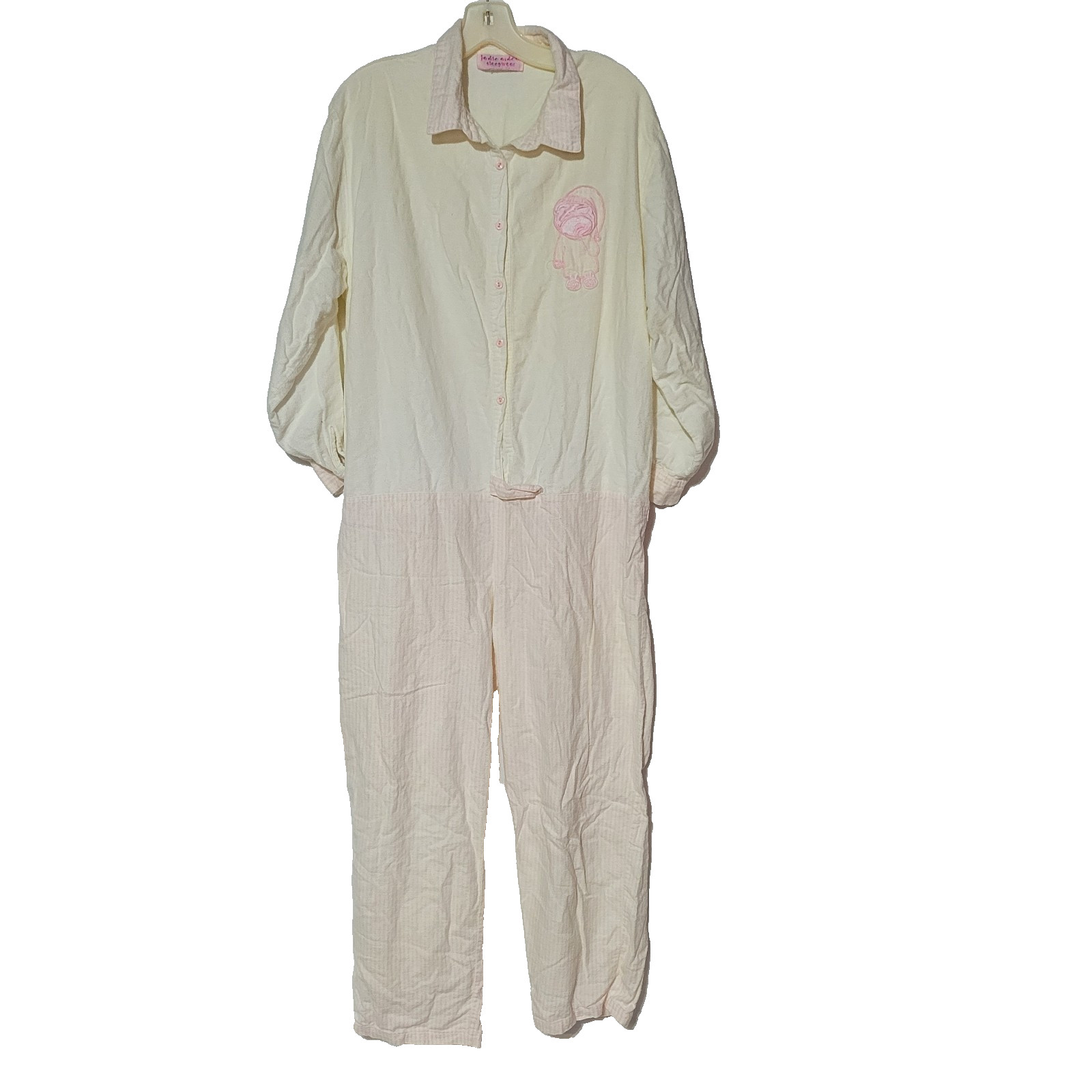 Jodie Arden One Piece Sleeper Pink Ivory Women Large Vintage