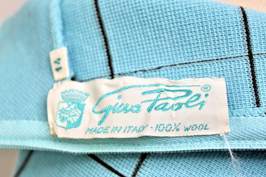 VTG 1950s Gino Paoli 4PC Lot Coat Dress Suit Plaid Top Italian Designer Sz M