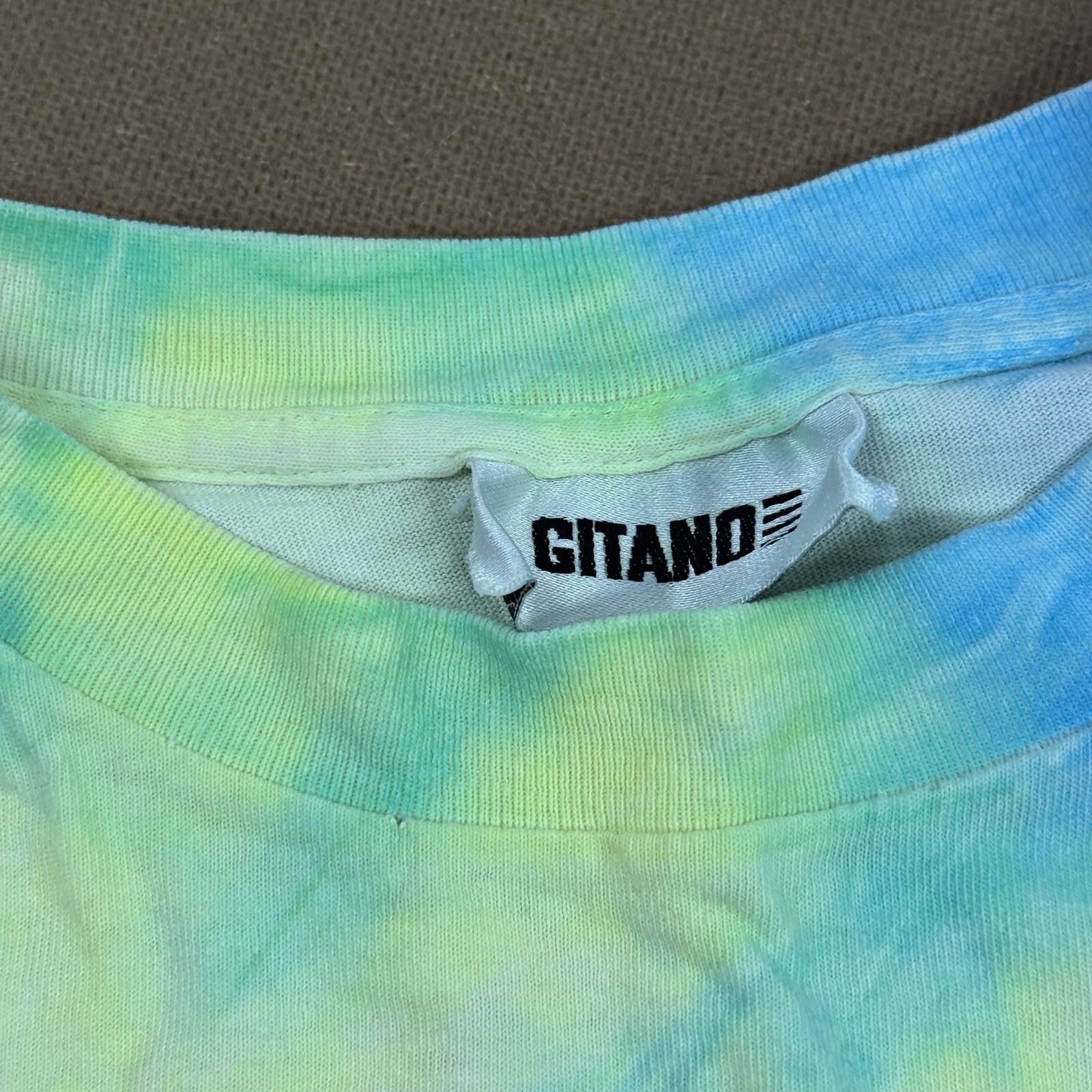 Vintage 80’s Pastel Tie Dye Single Stitch T Shirt Gitano OSFA Pink Yellow Blue