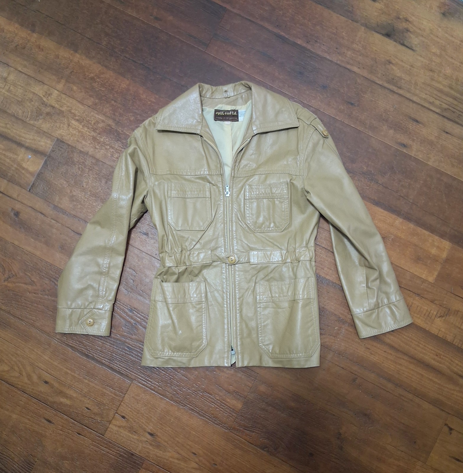 Women’s Vintage 1970s Split End Leather Jacket Made In Argentina