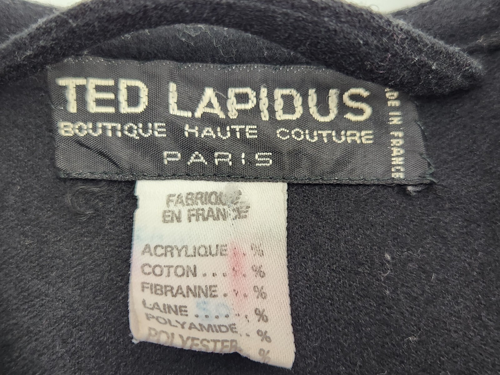 Ted Lapidus Poncho VTG RARE Black Made in France Boutique Haute Couture Paris