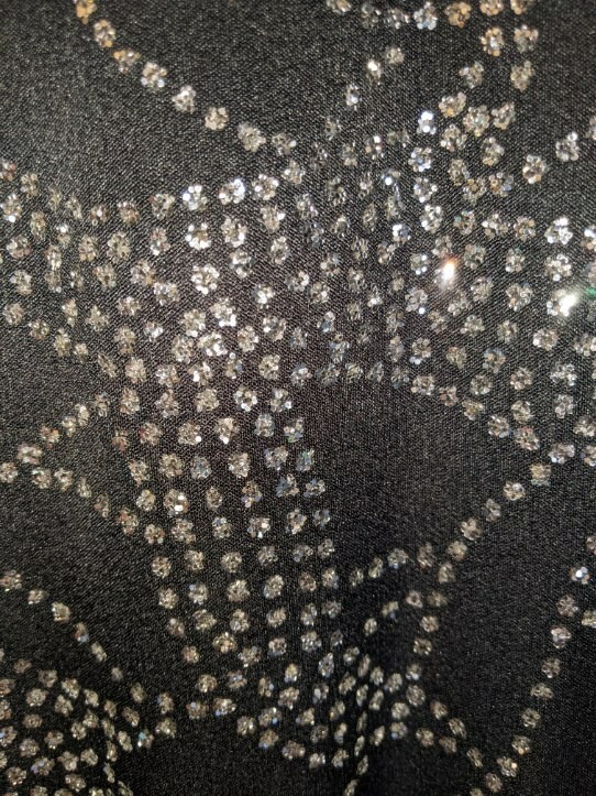 Vtg 1980s Black Sparkle Evening Cocktail Dress Size 8 Shoulder Pads