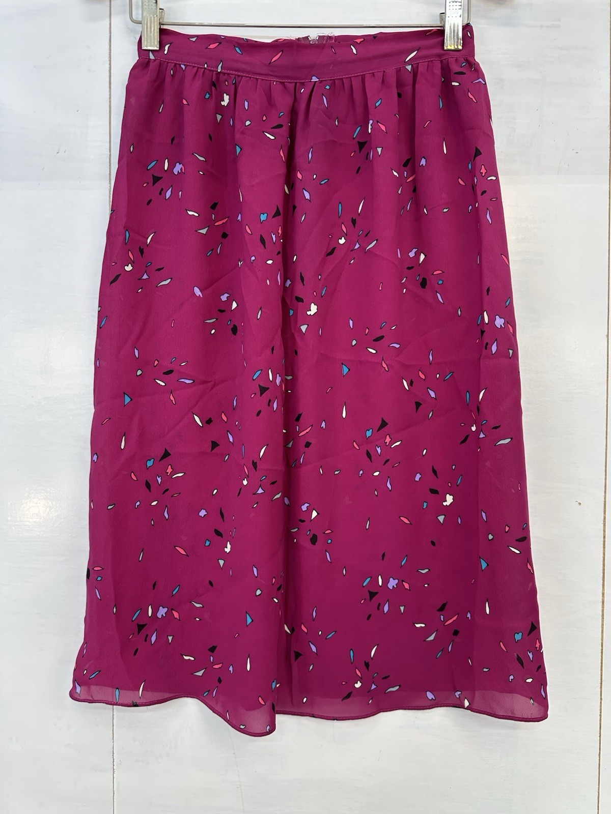 U-turn Of California VTG Confetti USA Semi Sheer Midi Skirt 1980s 9/10 READ