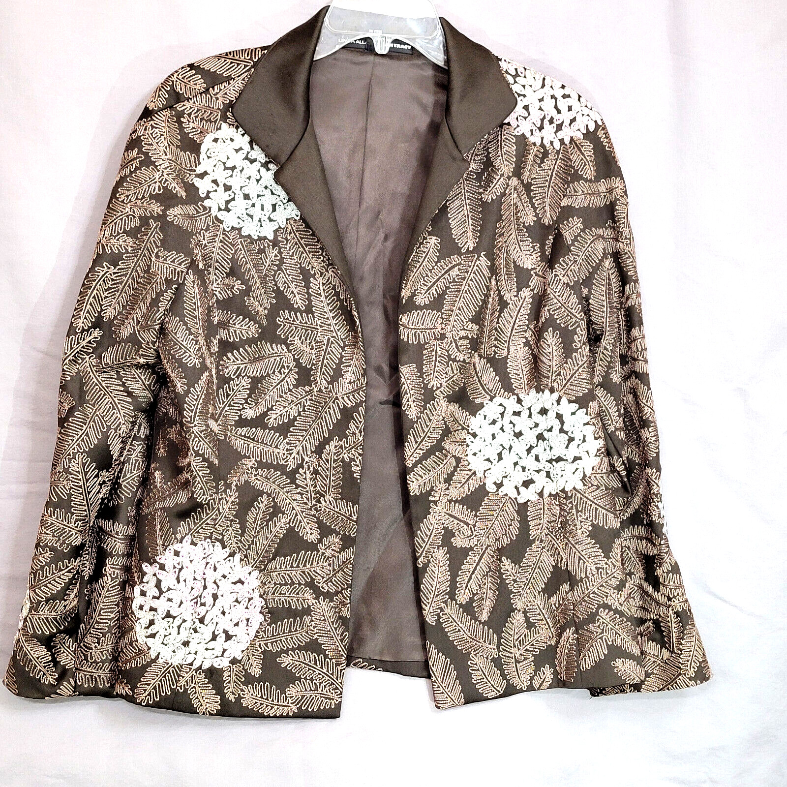 Ellen Tracy Linda Allard Women’s Blazer SZ 12 Wool Lined Embroidered Vintage
