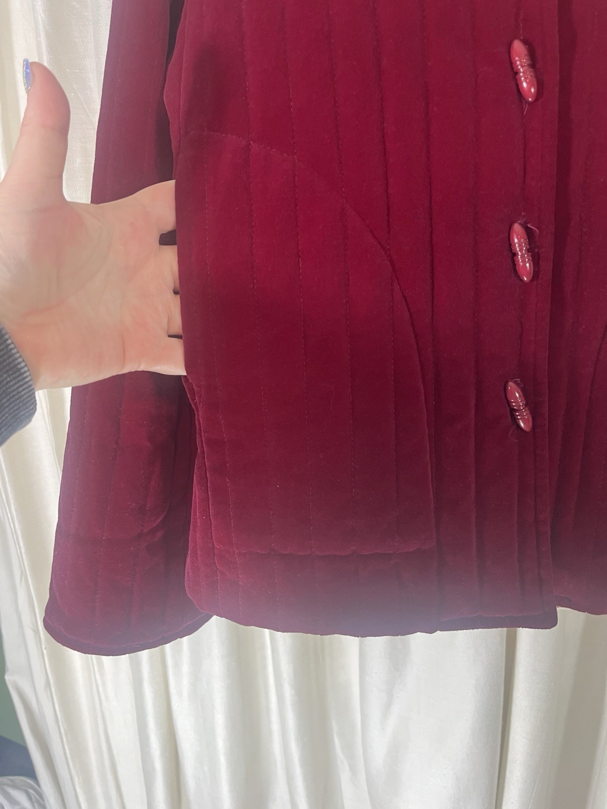 Vintage 70s Jacket Velveteen Channel Quilted Sears Fashion Place Size 10
