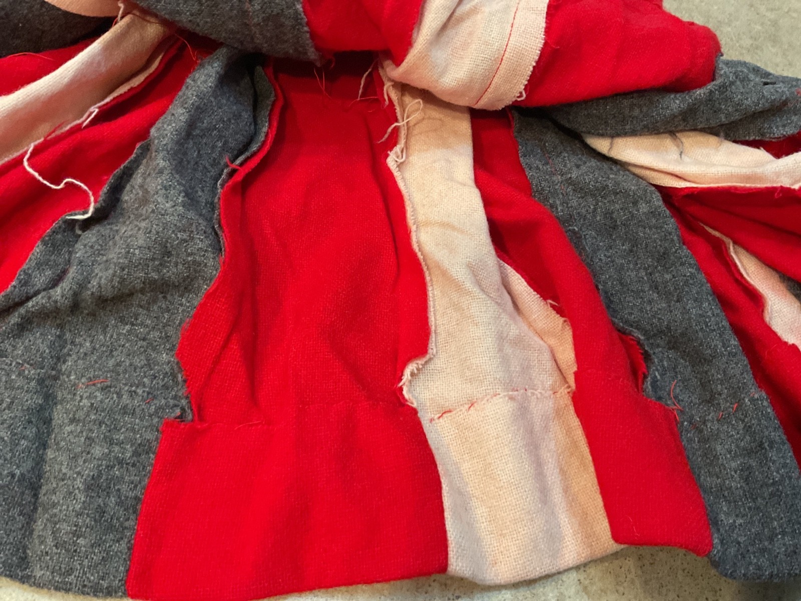 VTG Cheerleader Wool Pleated Cheer Skirt Red, Grey ,White 24” Waist