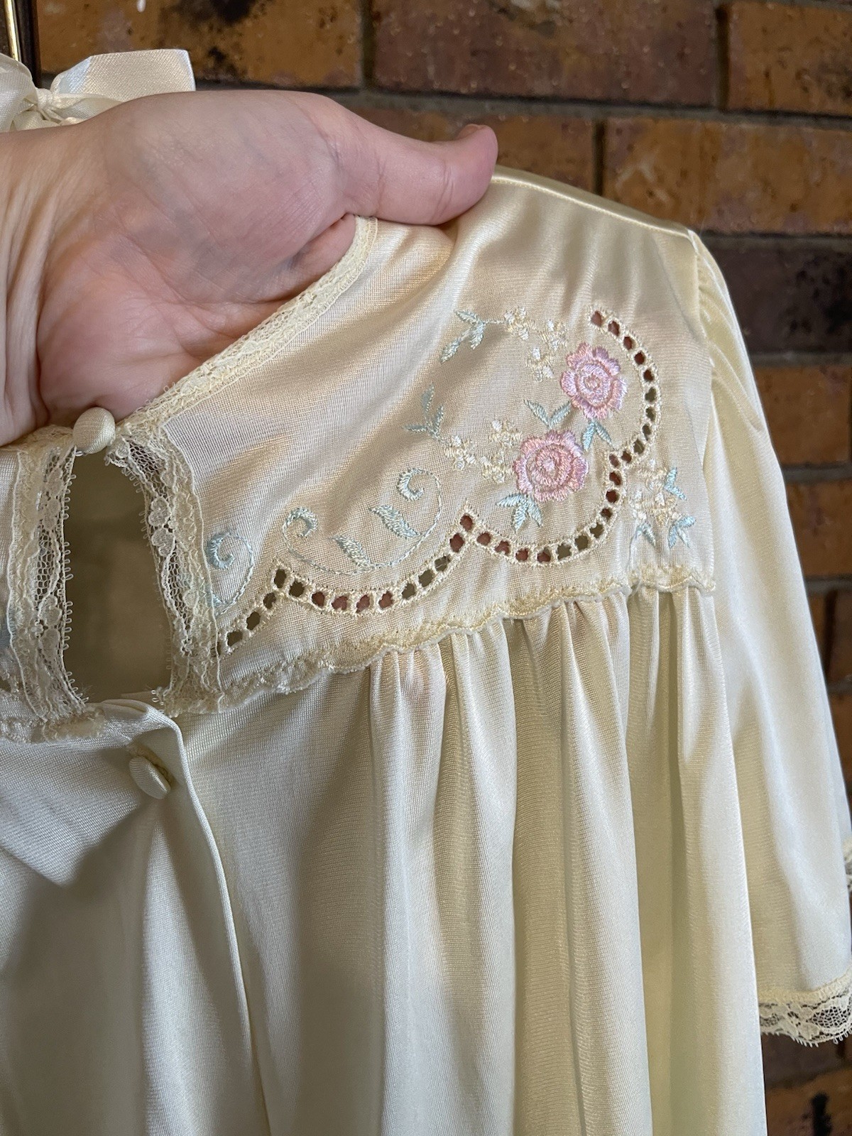Vintage Vanity Fair Peignoir Bed Jacket Size Med Made In USA Butter Yellow