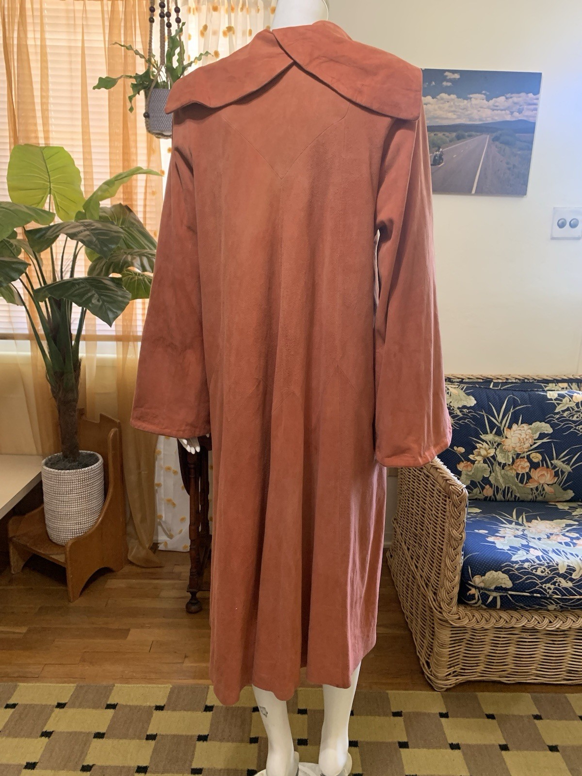 1930s 1940s RARE vintage Hudson Bay Fur Company Suede Leather CORAL Coat Jacket