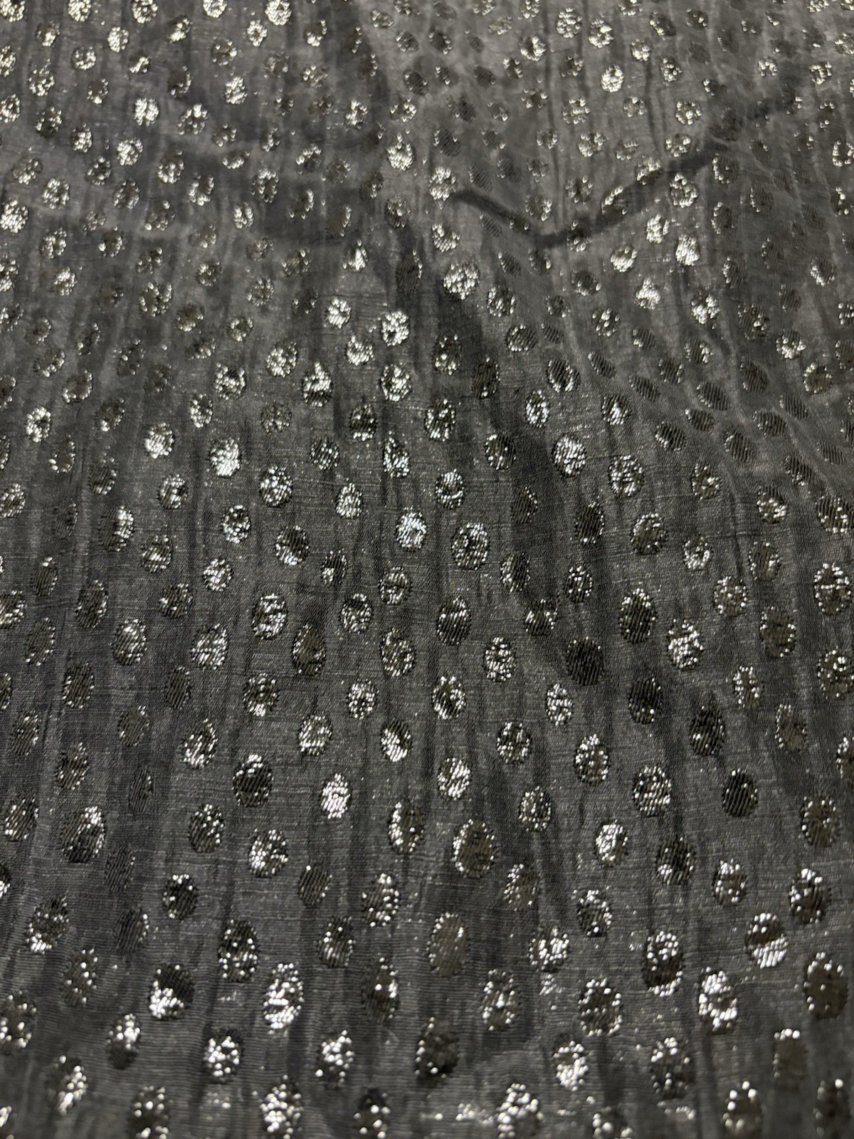 Vtg 1997 Víctor Alfaro Silk Linen Metallic Polka Dot Cocktail Dress Sz 8 NWT