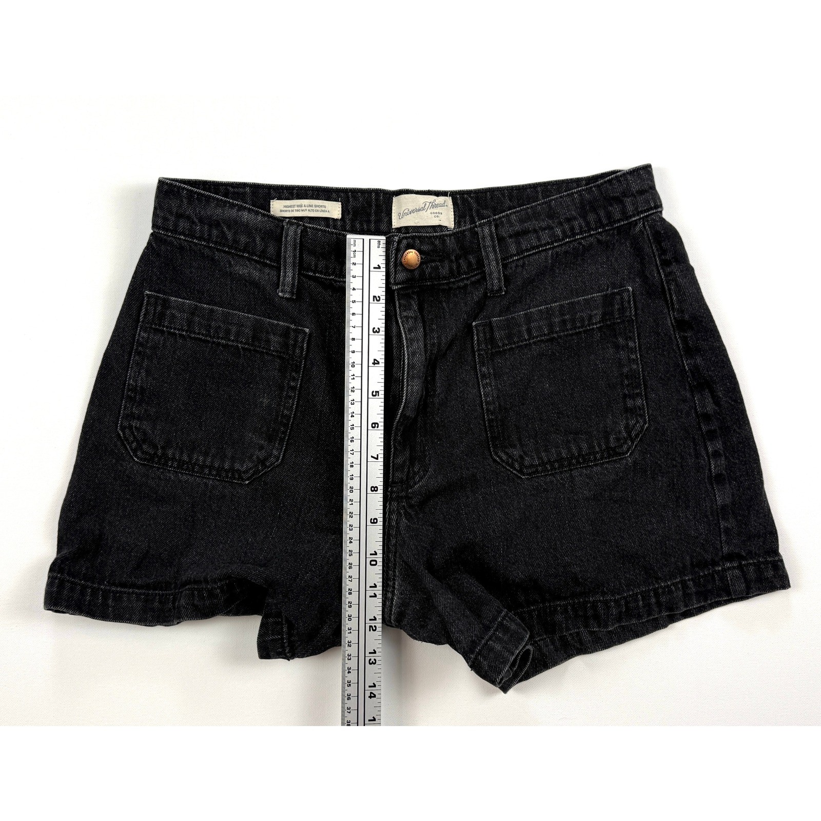 UNIVERSAL THREAD Women’s Sz 12R 31w Black High Rise Utility/Cargo Shorts #1709