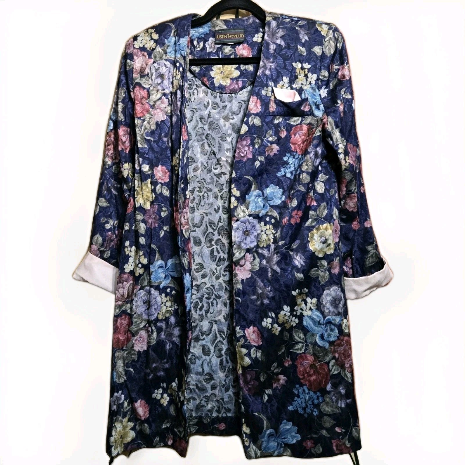 Vintage Just In Thyme LTD Jacket Coat Womens Size 10 Floral Business Suit USA