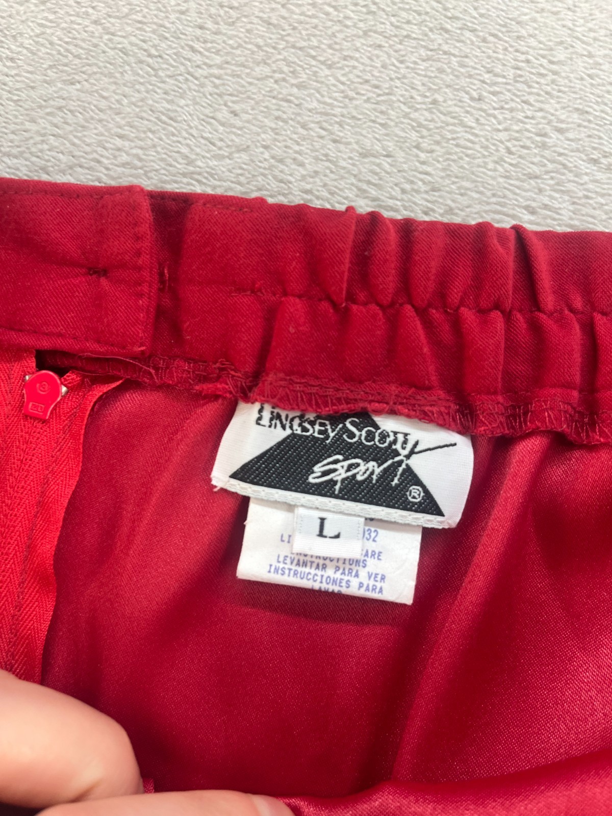 Vintage Lindsey Scott Sport Pencil Skirt L Red Career Wear Preppy Classic