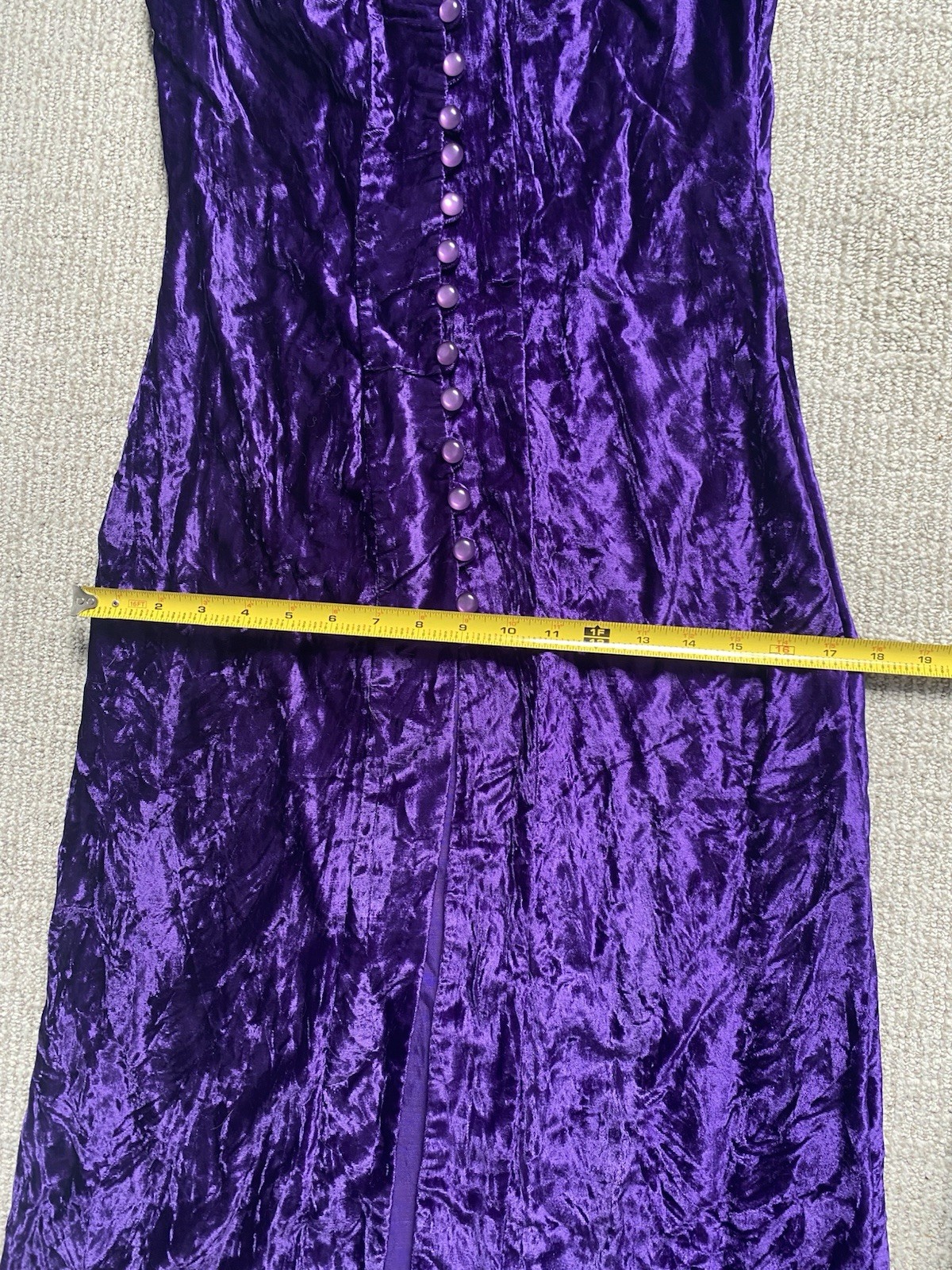 1970s This Is Yours San Francisco Velvet Dress & Shorts Hot Pants Purple Buttons