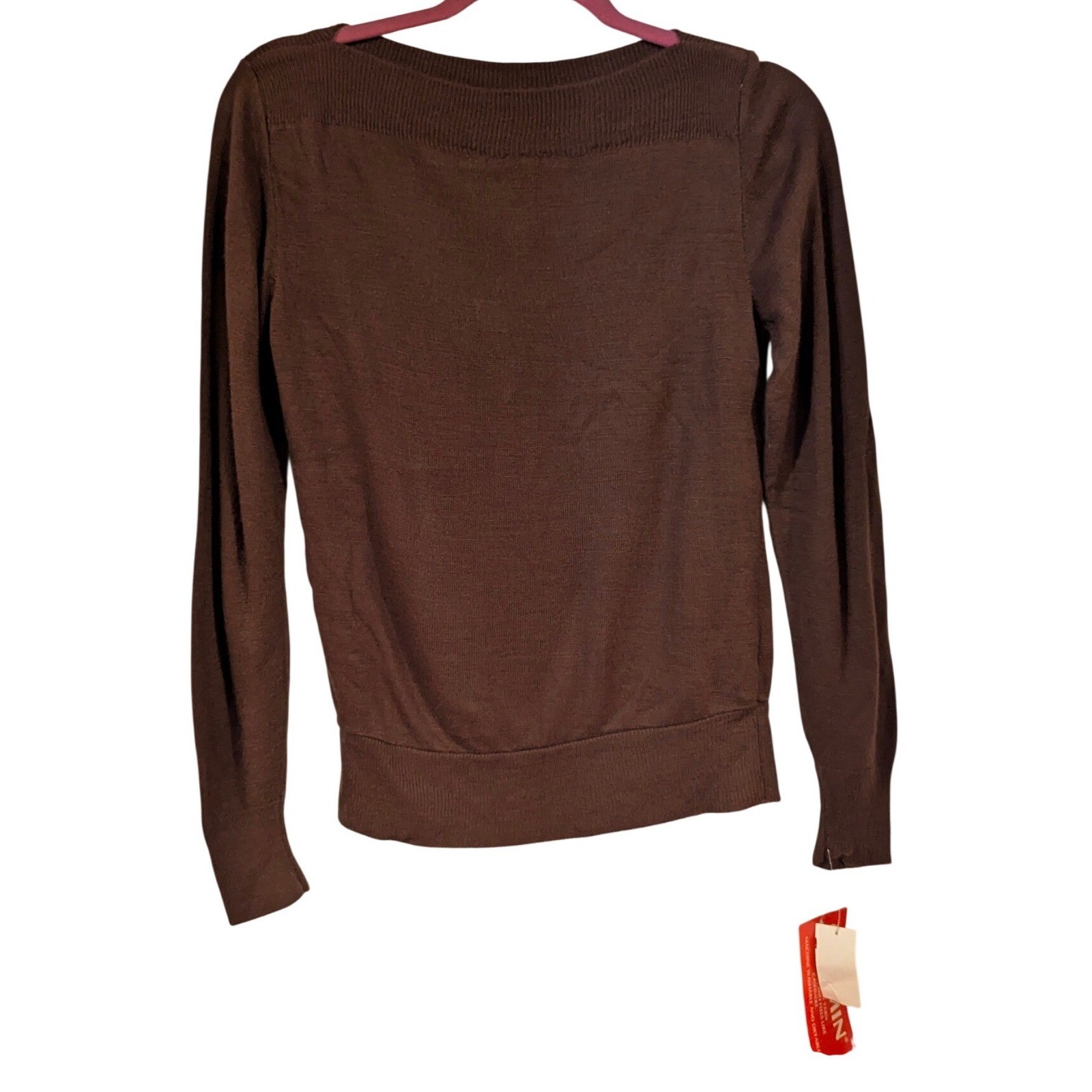 Gotham Vintage Boat Neck Sweater Medium Brown Cashmin Acrylic Deadstock 70s