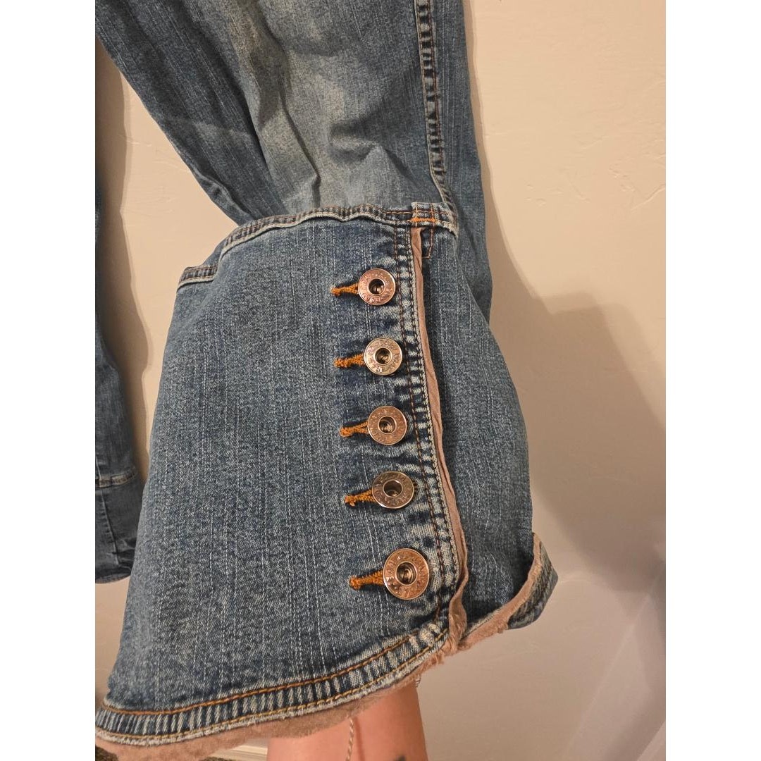 Vintage Baby Phat Y2K Belted Flare Jeans Size 19/20 Blue Denim Bootcut