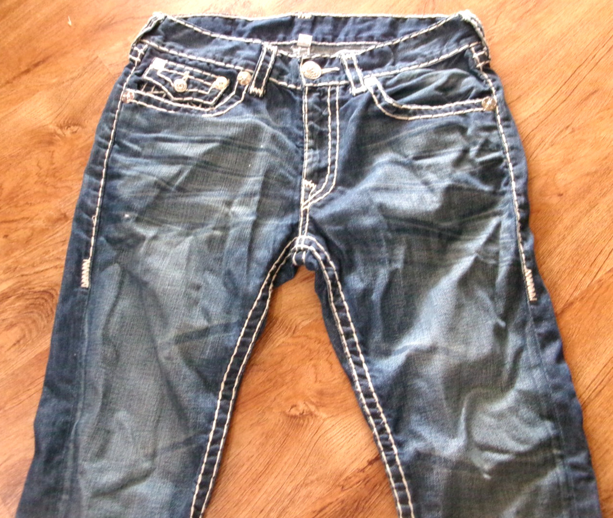 Vintage Y2K TRUE RELIGION Skinny Super T Stitch/Flap Pocket/Low Rise Jeans-Sz 33