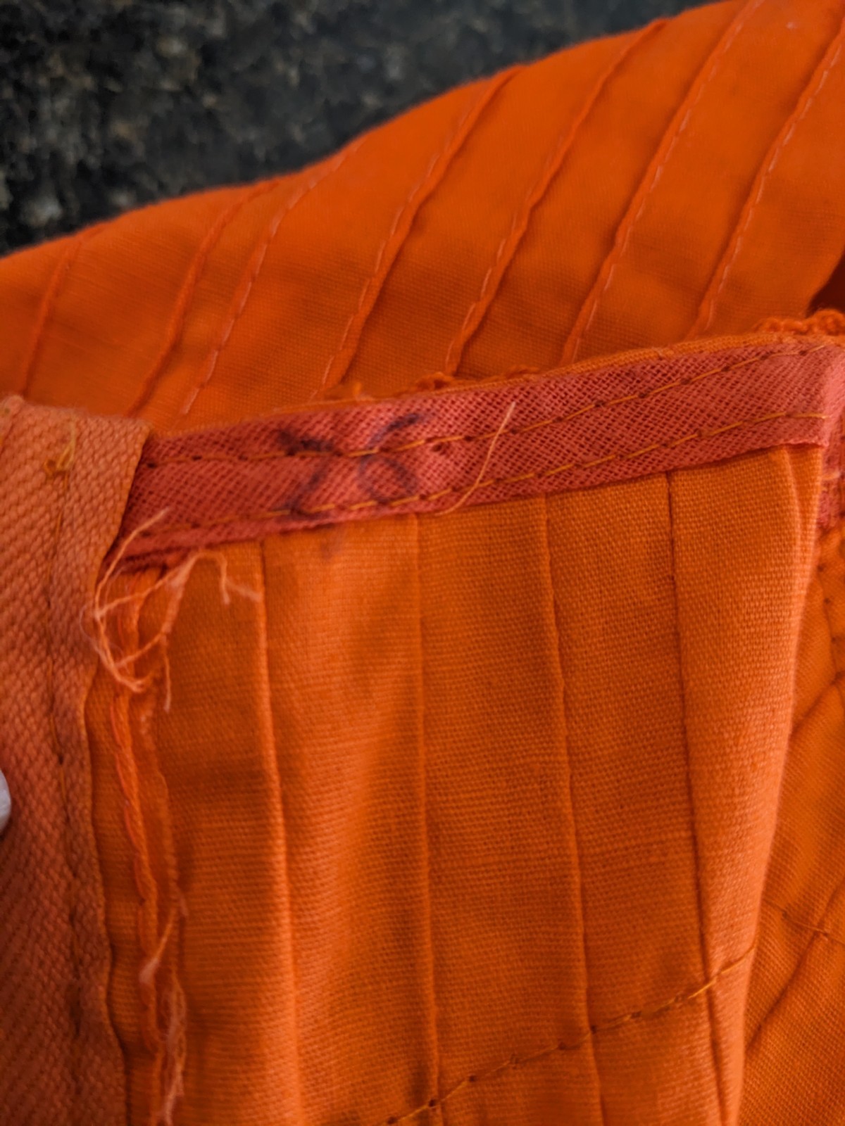Vintage Orange Cotton Pintuck Crochet Lace Mexican Boho Peasant Dress Maxi 70s