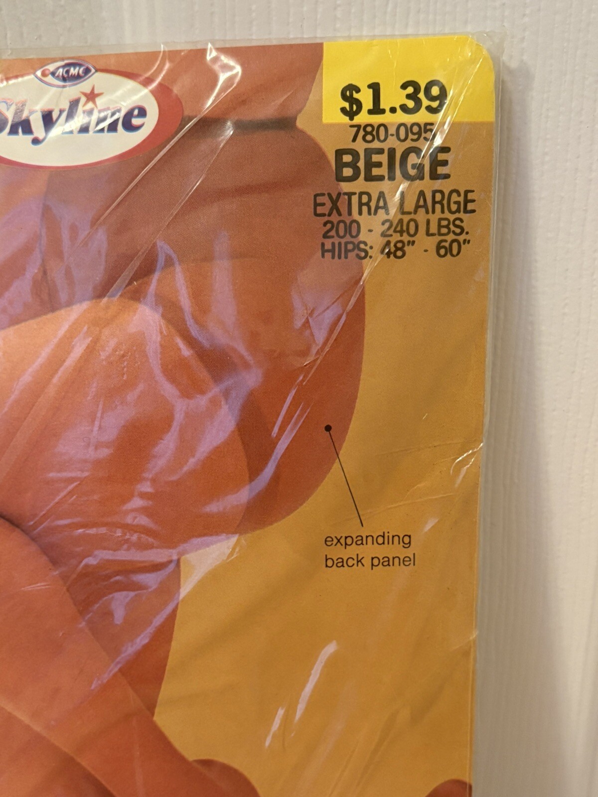 Skyline Big Girl Panty Hose Beige Panty Hose 780-095 XL 200-240lbs Hips 48”-60”